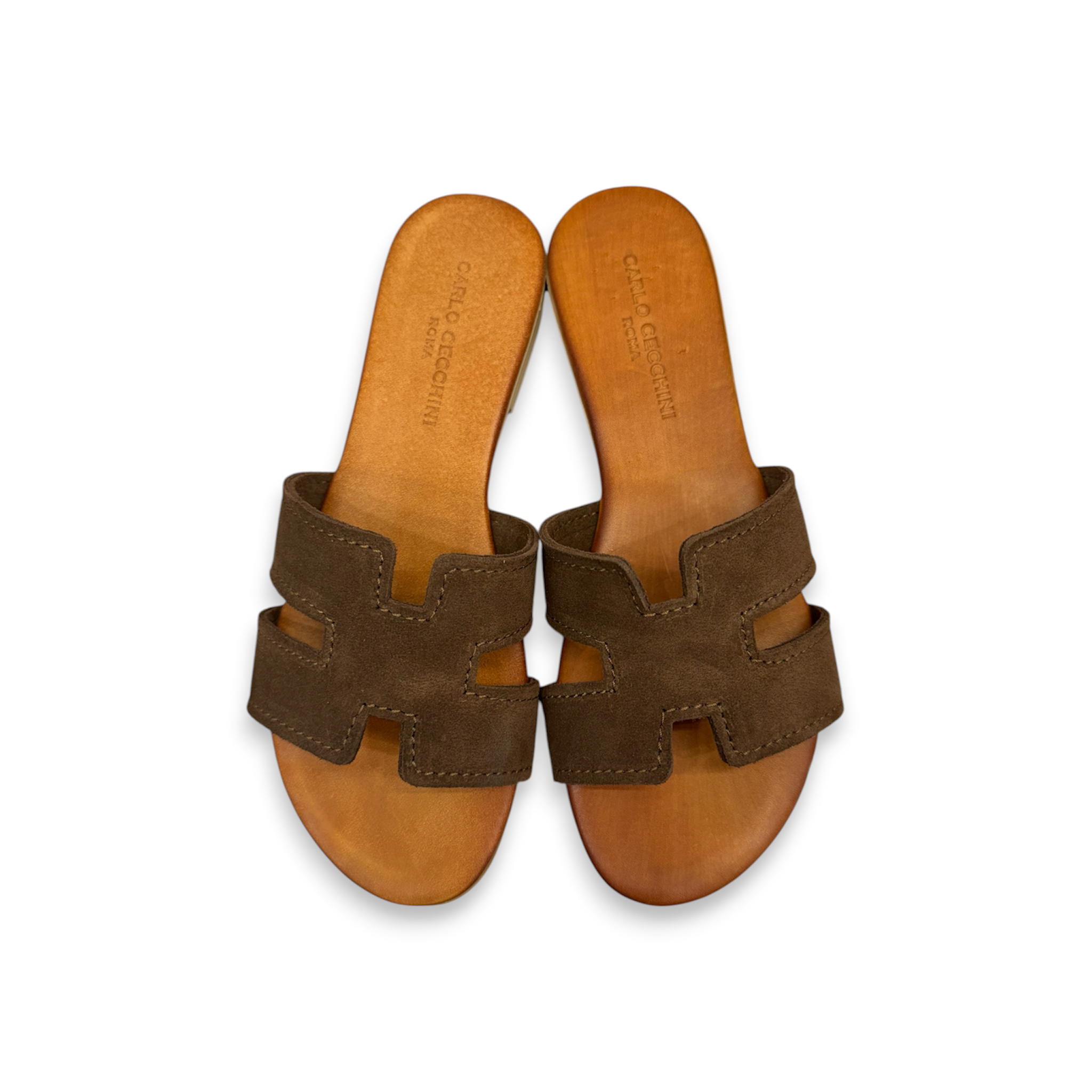 Women's suede calf leather flat sandals - 2760 B