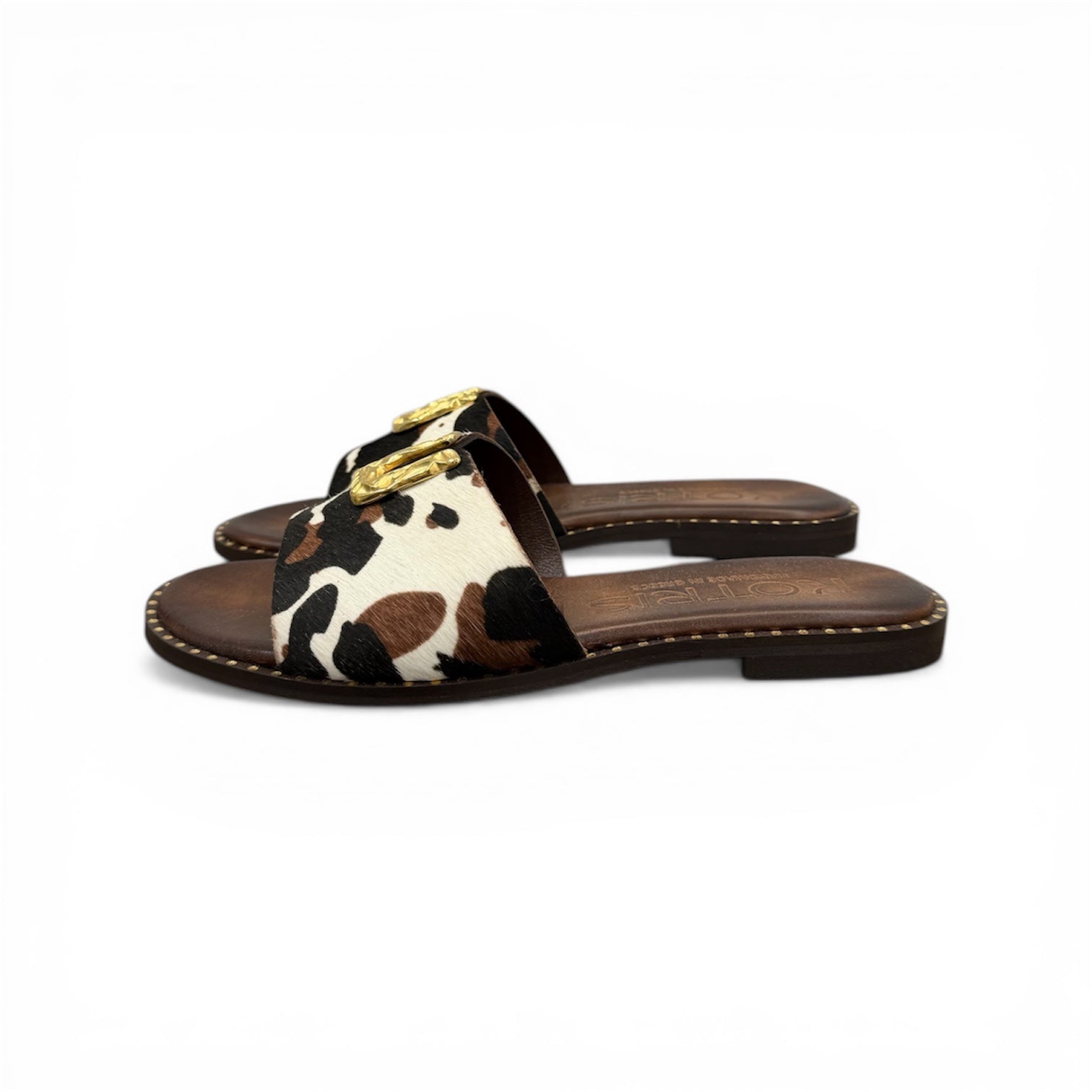 Women's leather jewel platform sandals - 04-108-D6