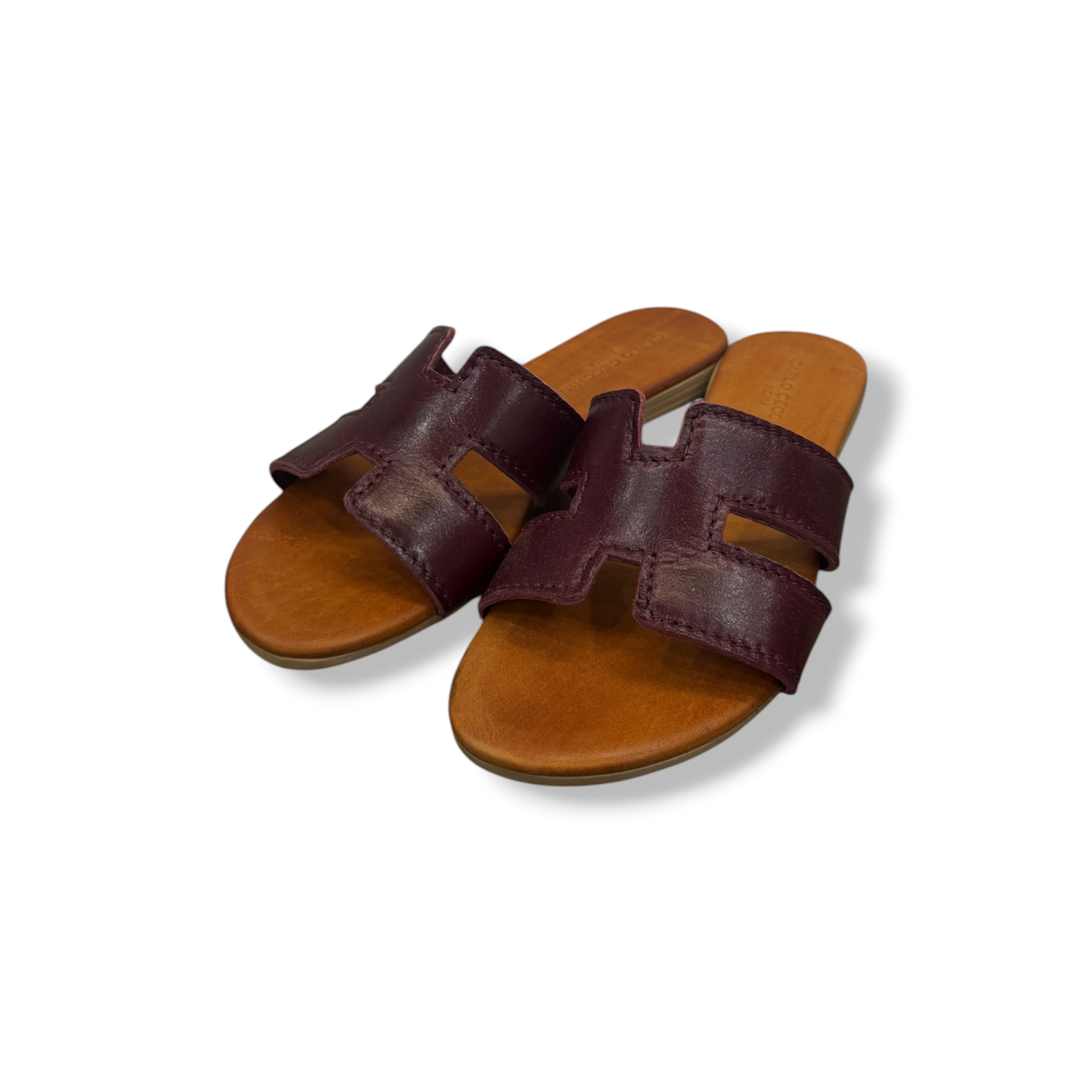 Women's calf leather flat sandals - 2760 B