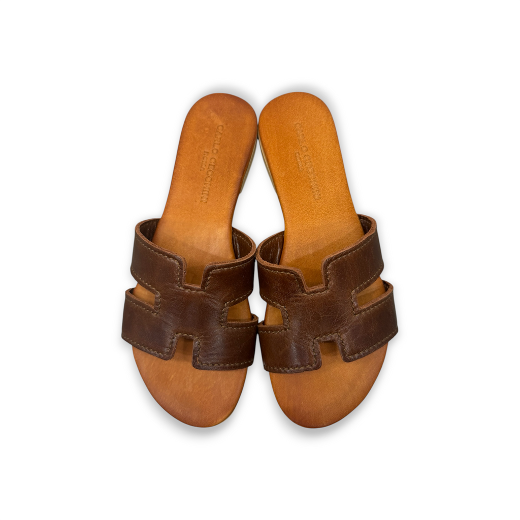 Women's calf leather flat sandals - 2760 B