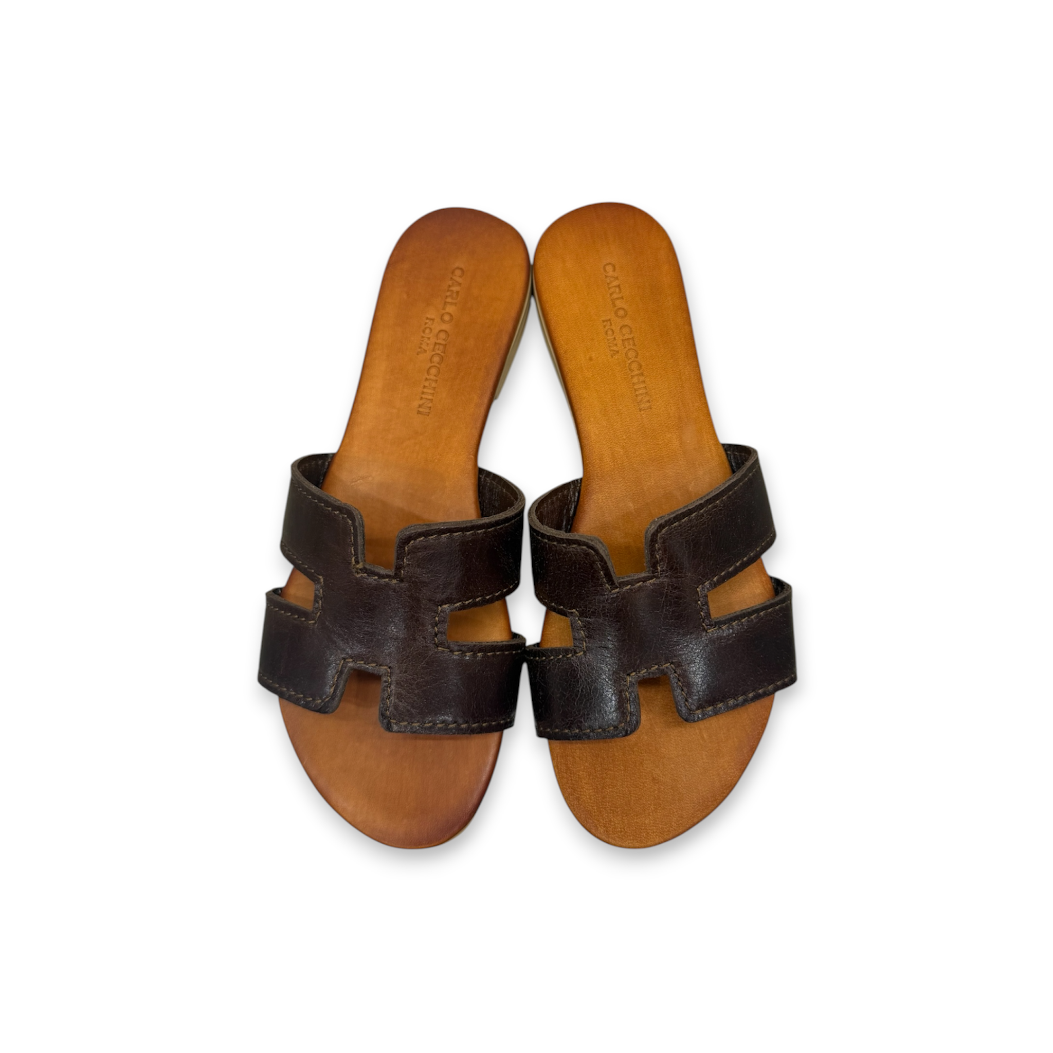 Women's calf leather flat sandals - 2760 B