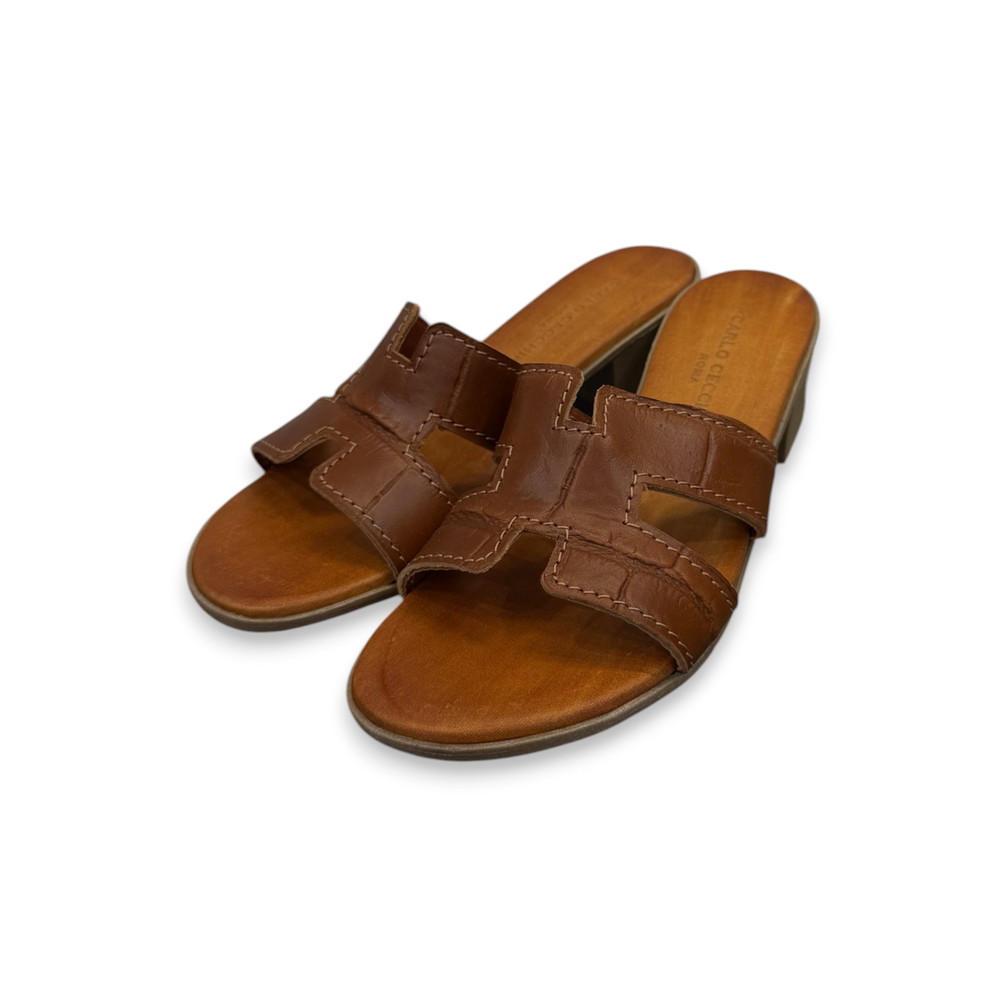 Women's crocodile smooth calf leather sandals - 2760 T