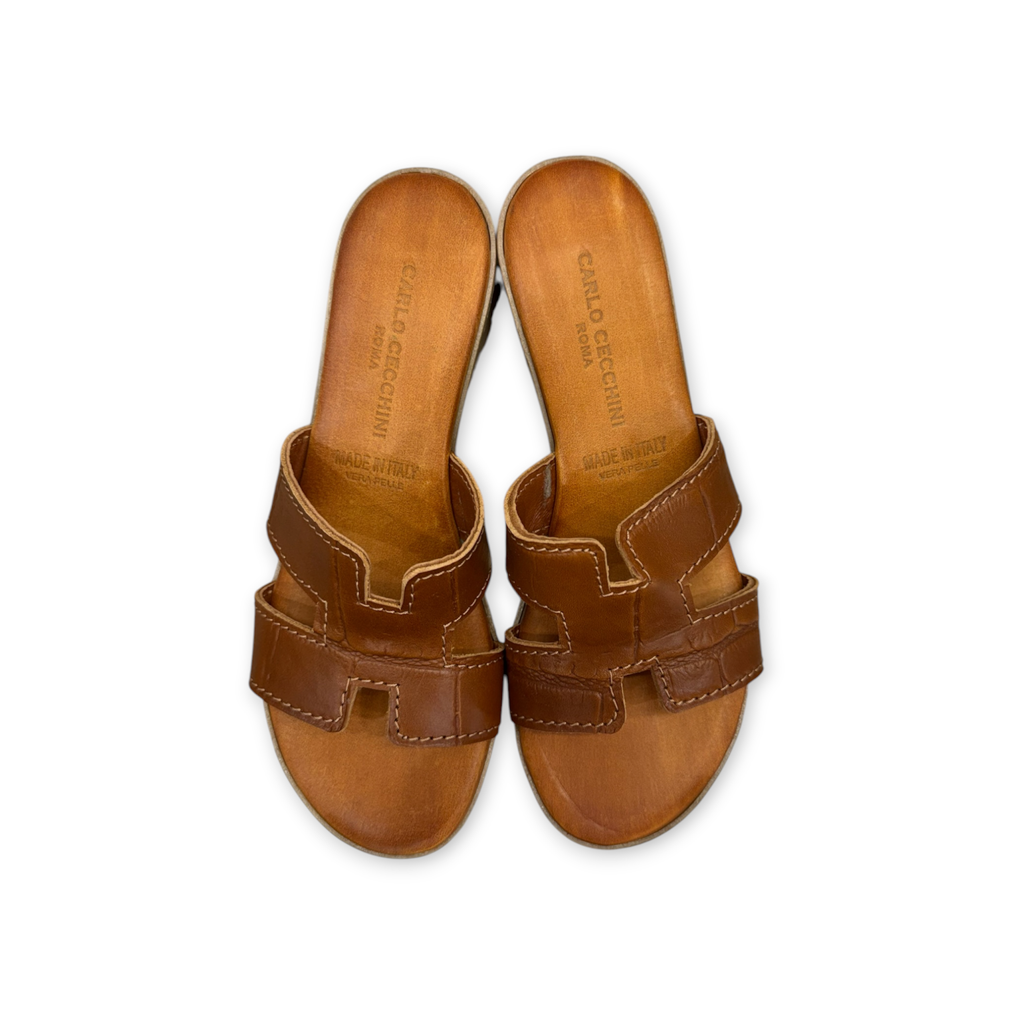 Women's crocodile smooth calf leather sandals - 2760 T