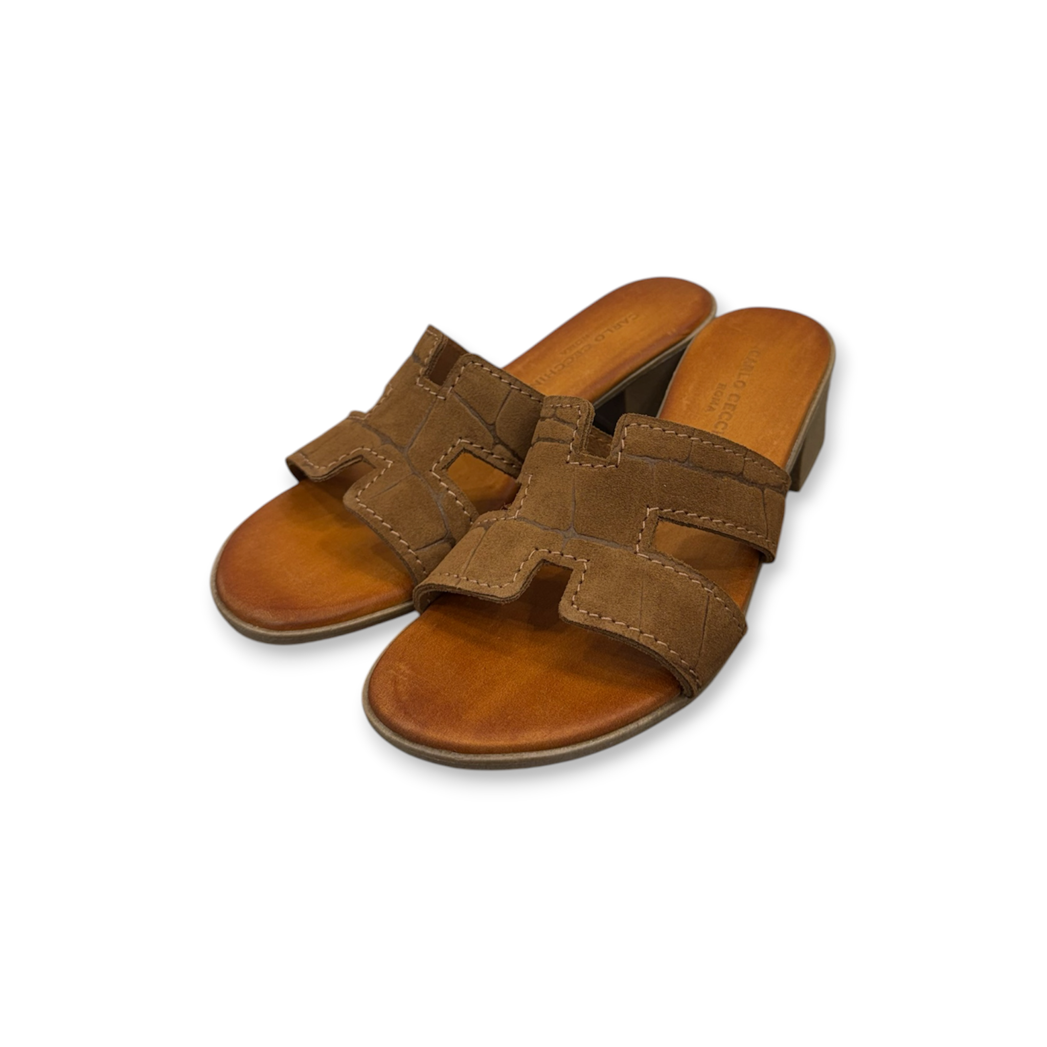 Women's crocodile suede calf leather sandals - 2760 T