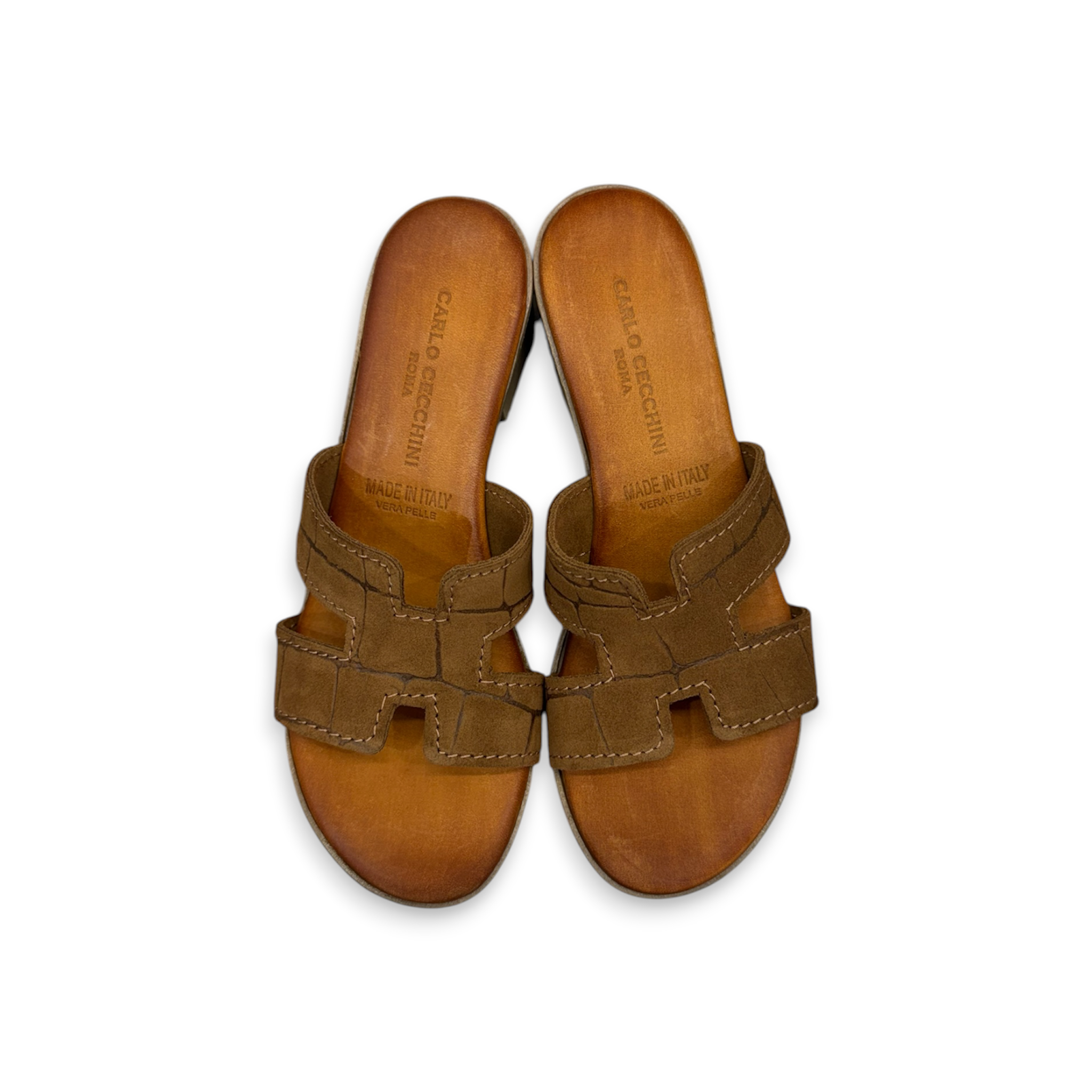 Women's crocodile suede calf leather sandals - 2760 T