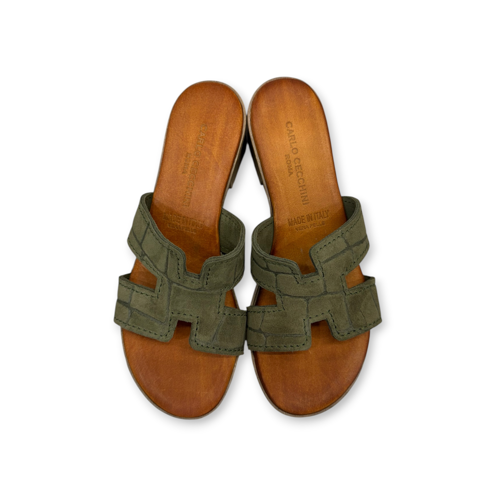 Women's crocodile suede calf leather sandals - 2760 T
