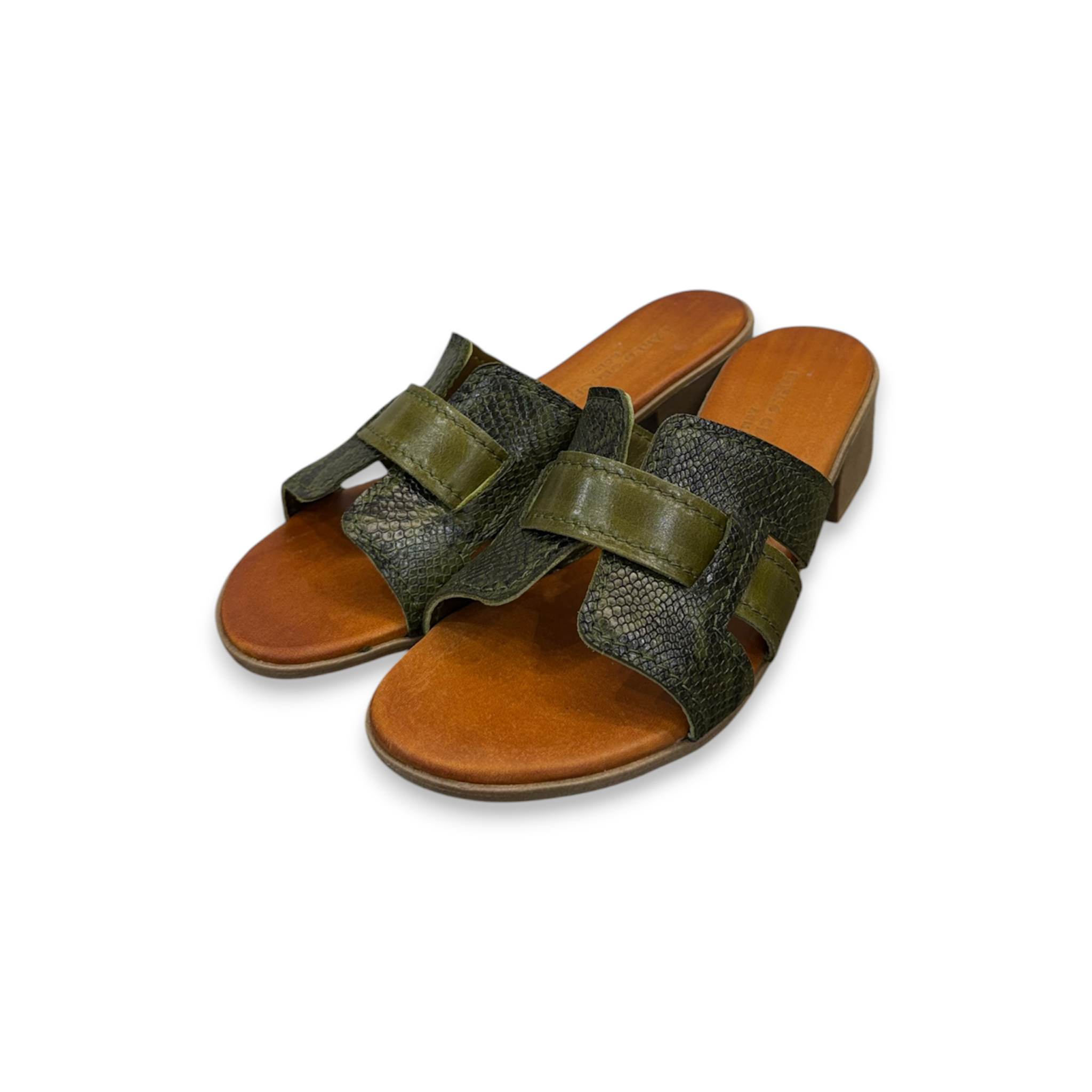 Women's python embossed calf leather sandals - 2885 T