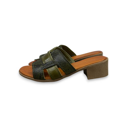 Women's python embossed calf leather sandals - 2885 T