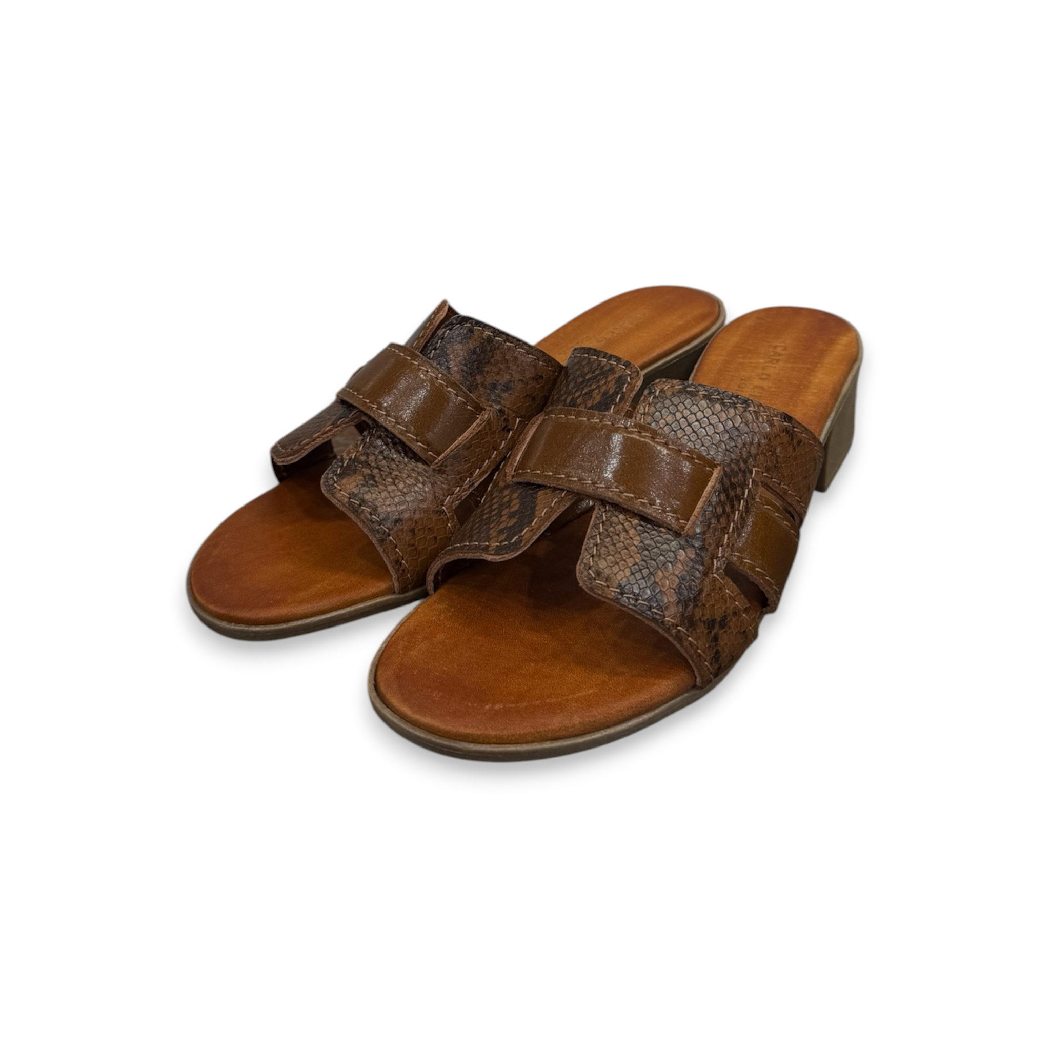 Women's python embossed calf leather sandals - 2885 T