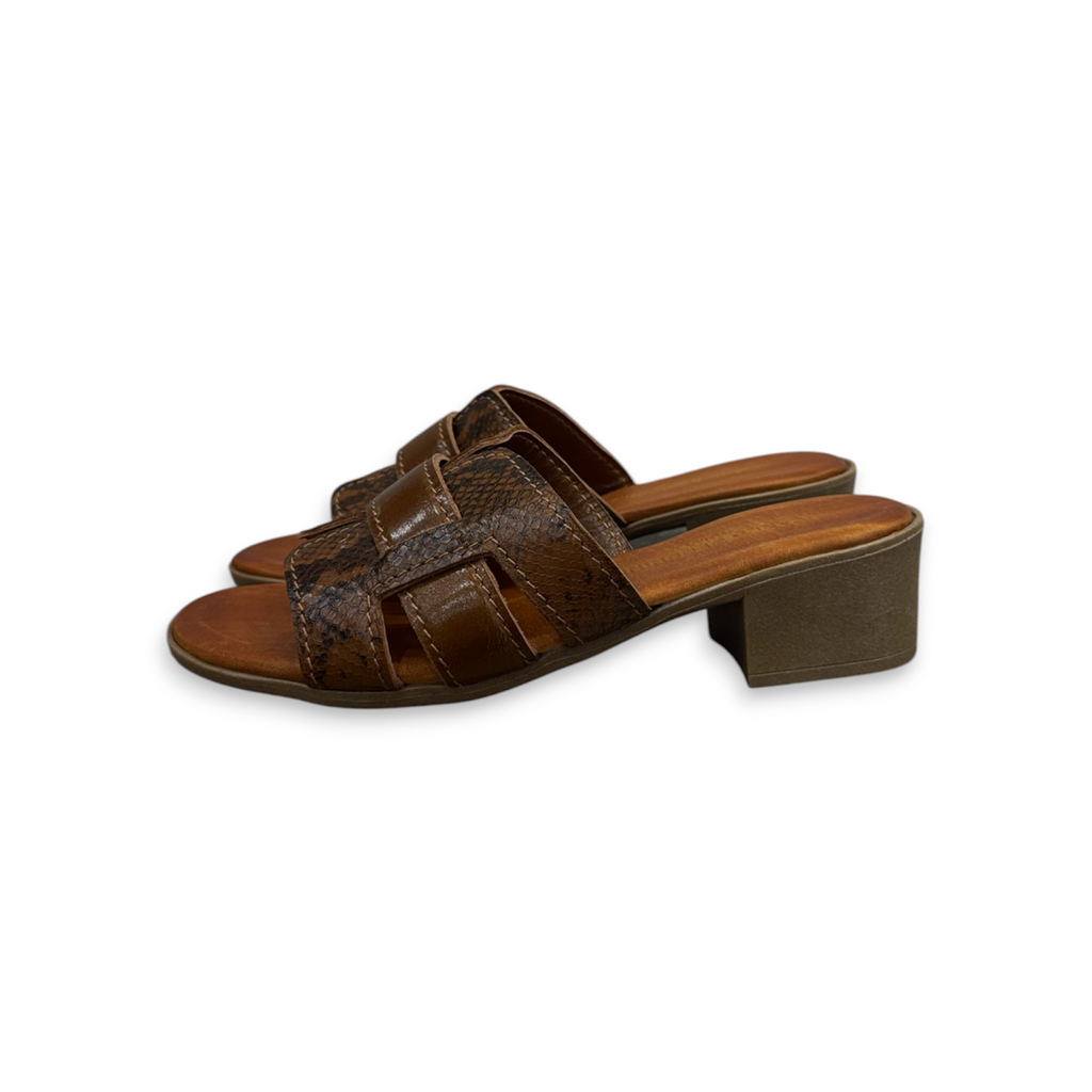 Women's python embossed calf leather sandals - 2885 T