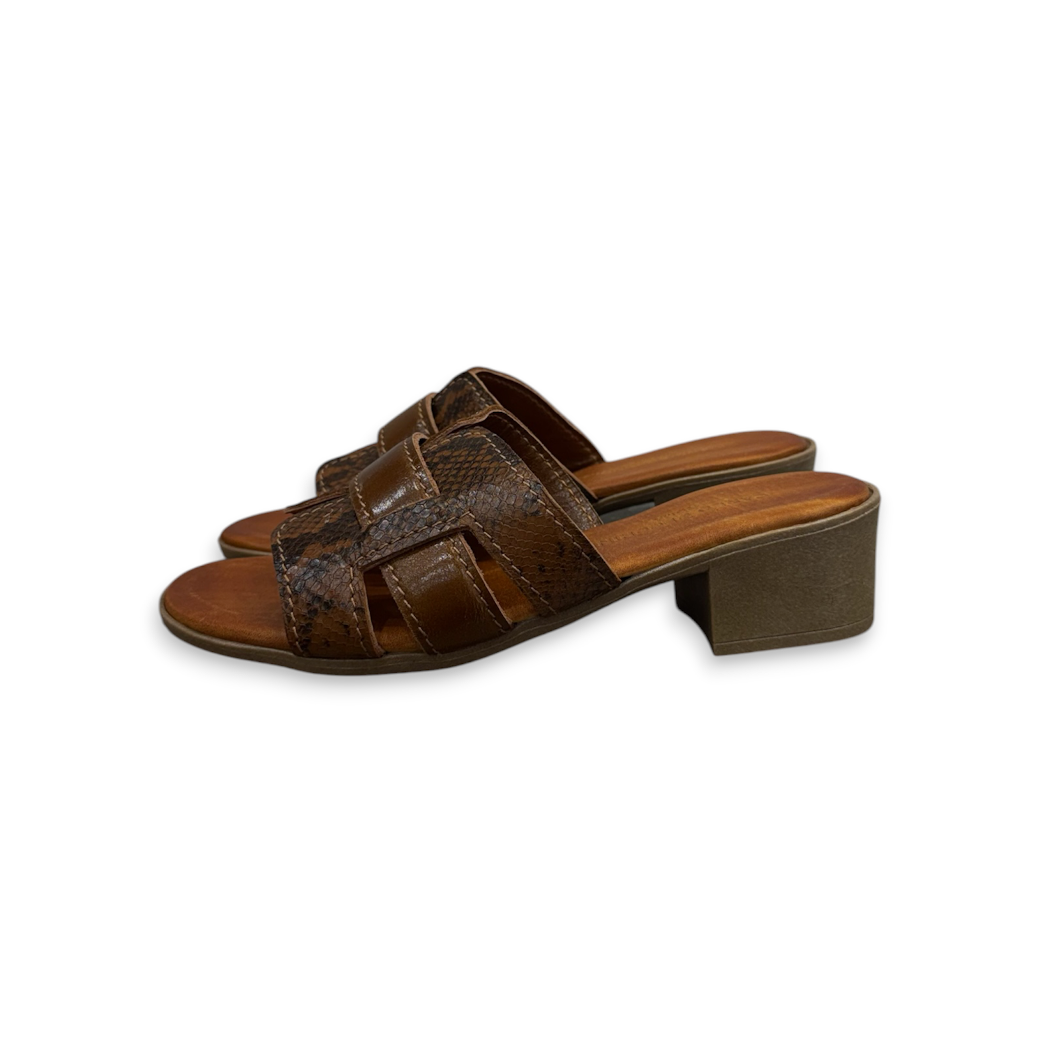 Women's python embossed calf leather sandals - 2885 T