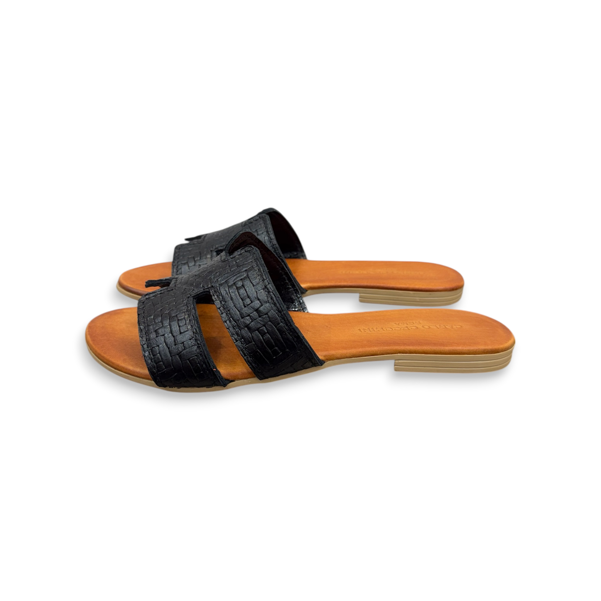 Sandali bassi da donna in pelle di vitello stampa intrecciata - 2760 B