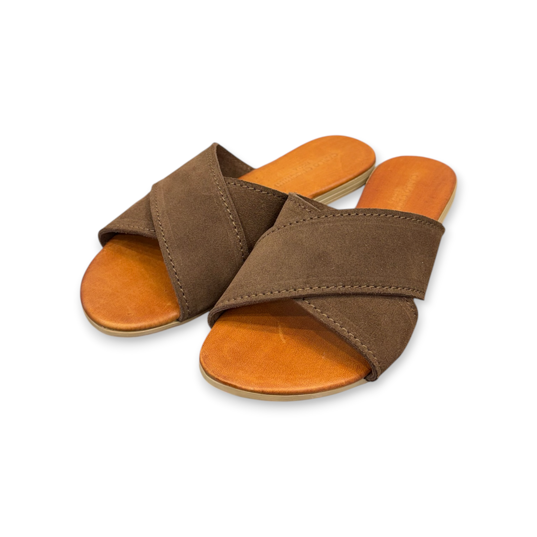 Women's suede calf leather flat sandals - 2921