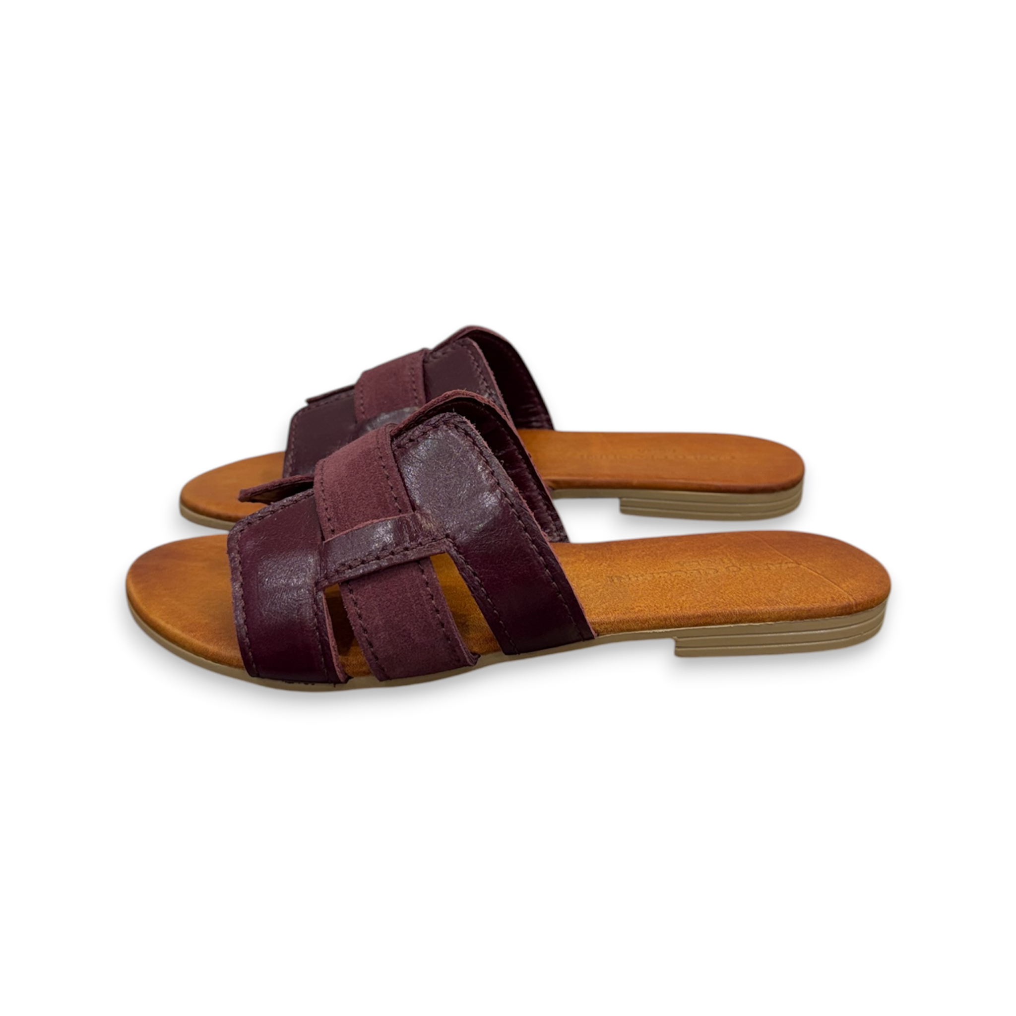 Women's calf leather flat sandals - 2885