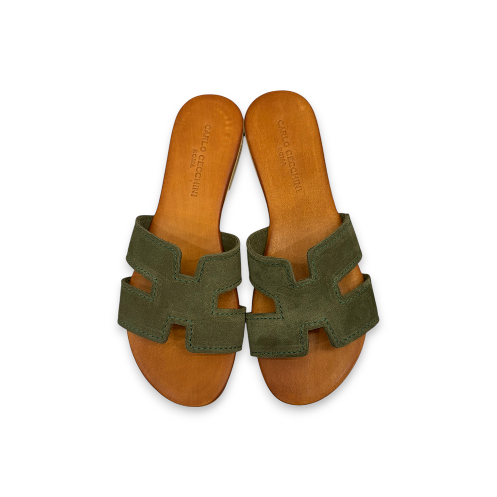 Women's suede calf leather flat sandals - 2760 B