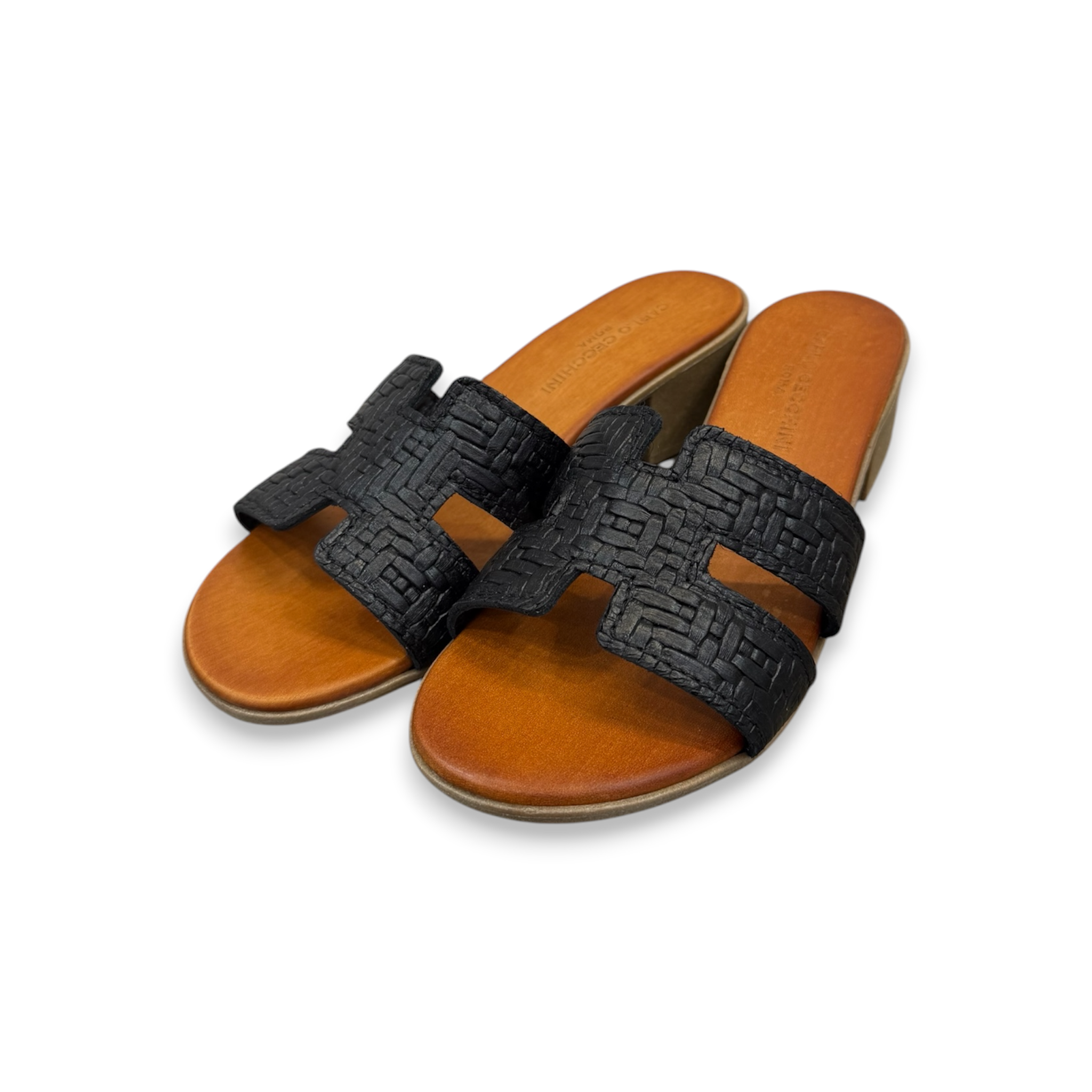 Women's woven embossed calf leather sandals - 2760 T