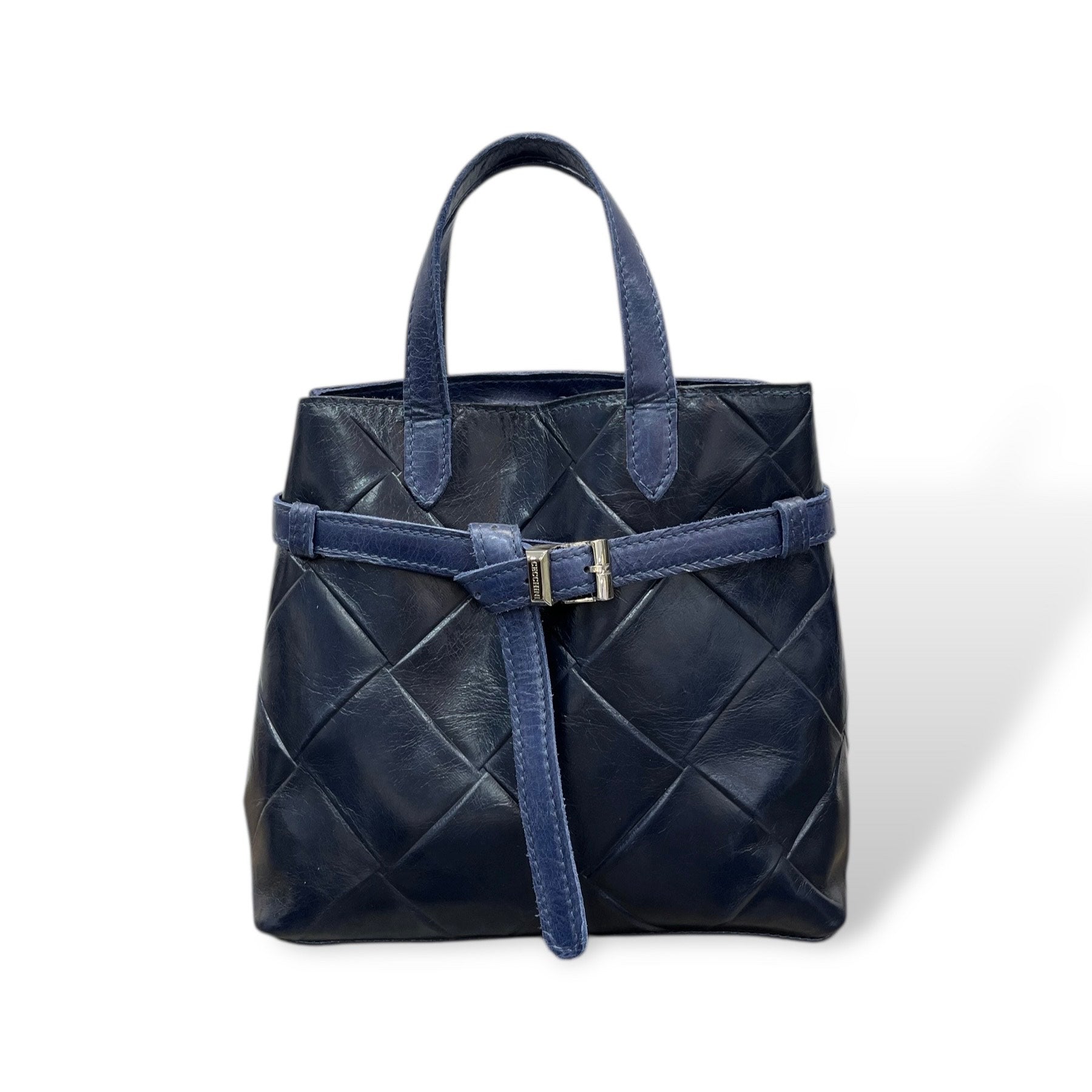 B-BAG big - Women's square embossed calf leather handbag