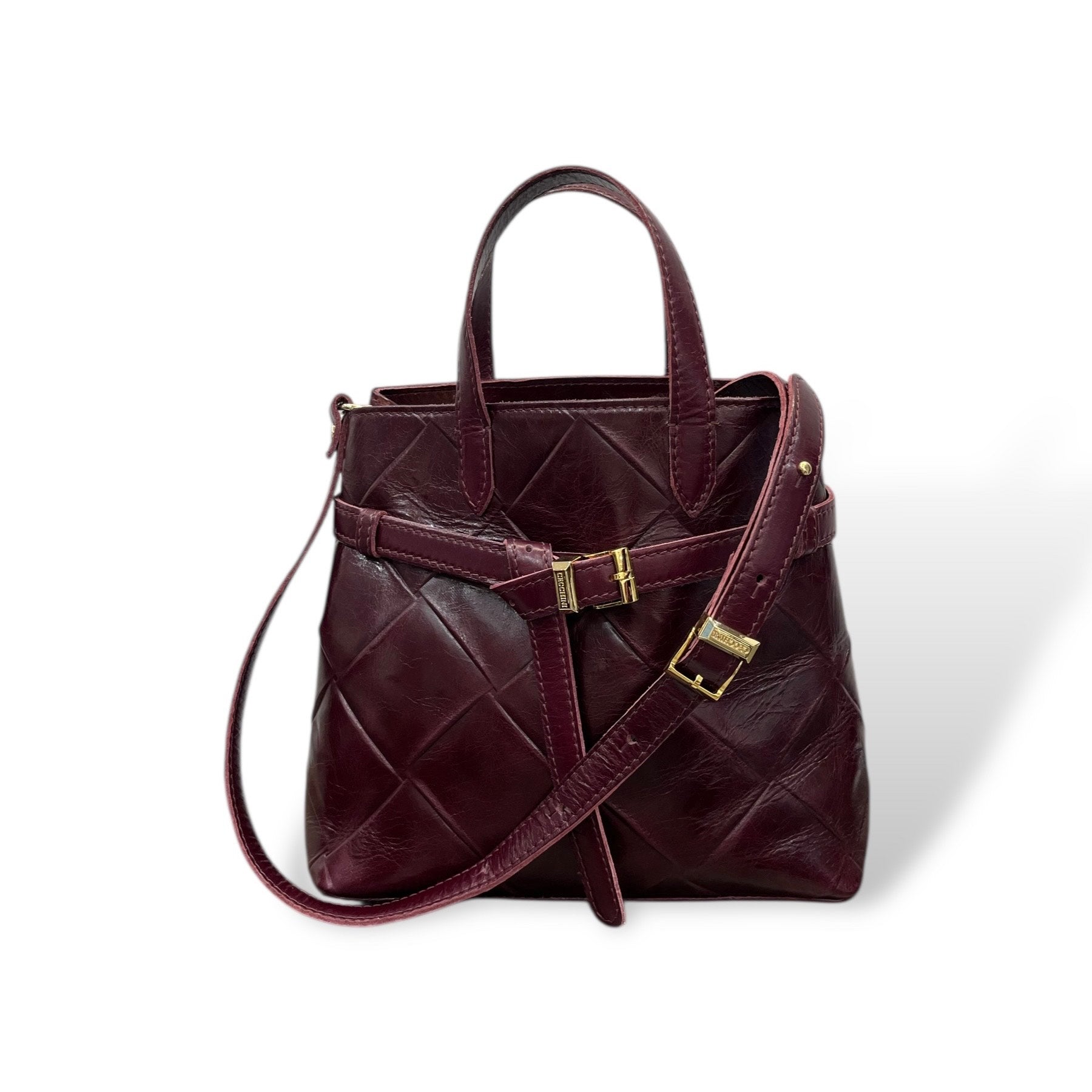 B-BAG big - Women's square embossed calf leather handbag