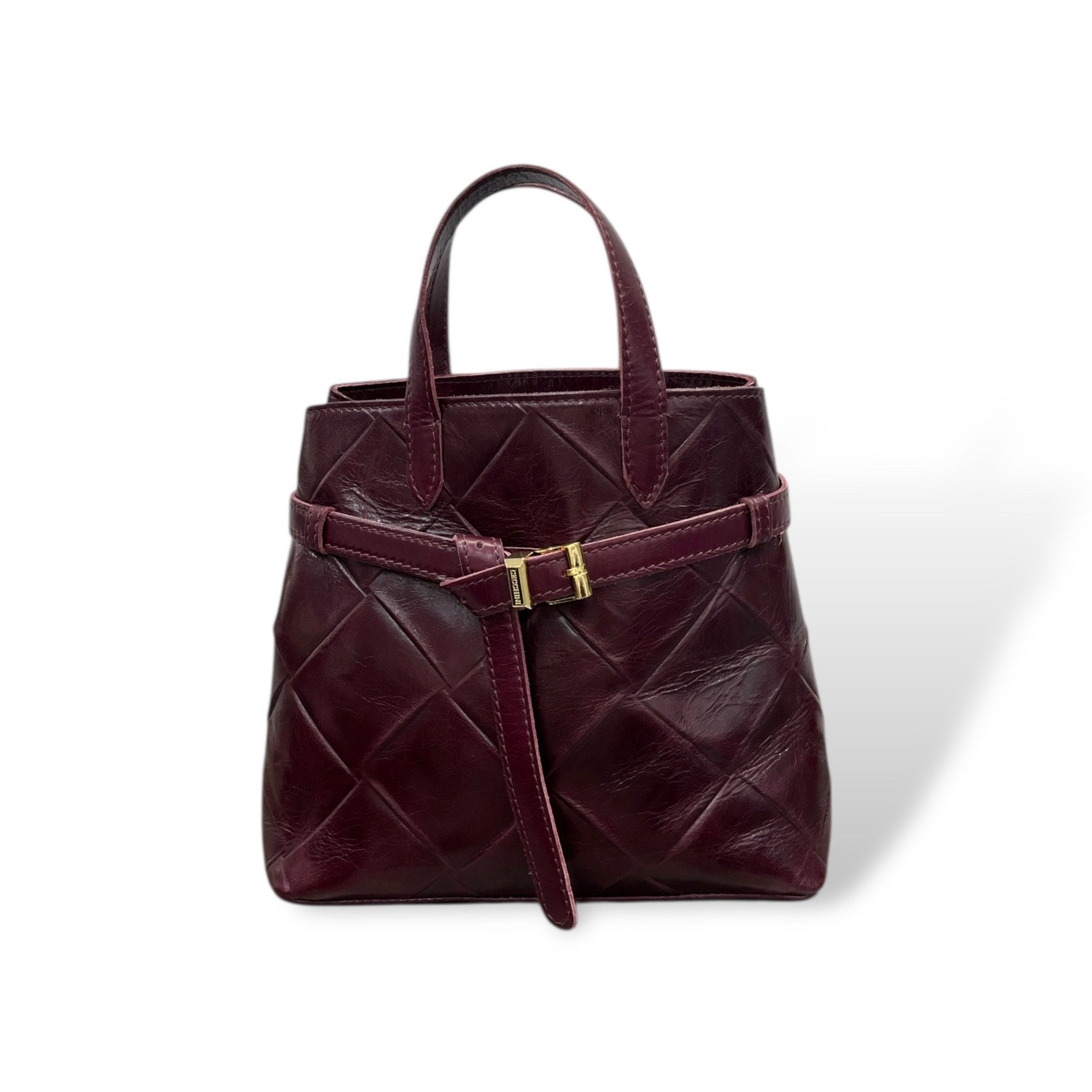 B-BAG big - Women's square embossed calf leather handbag