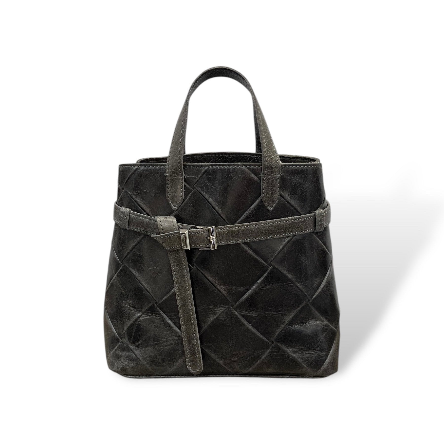 B-BAG big - Women's square embossed calf leather handbag