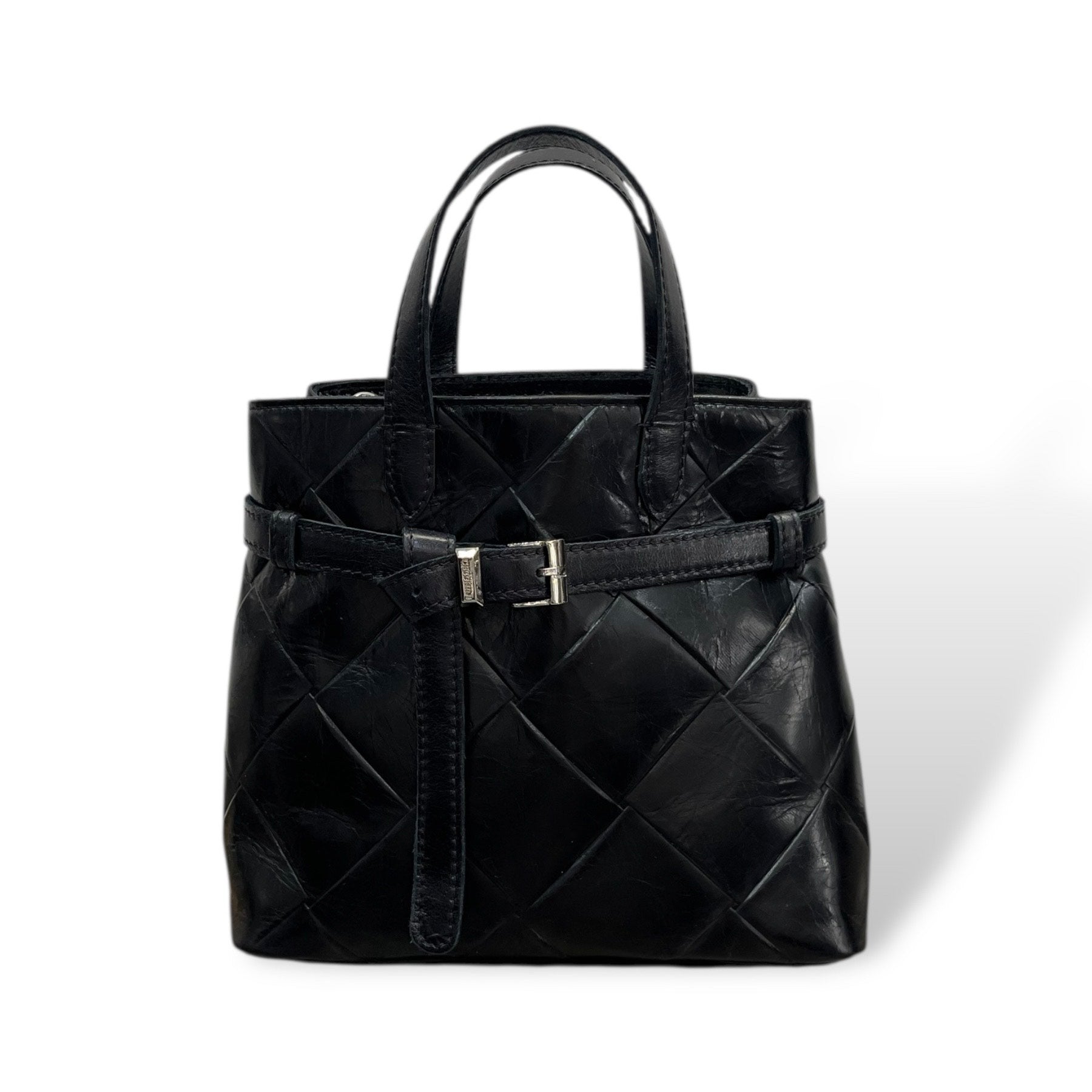 B-BAG big - Women's square embossed calf leather handbag