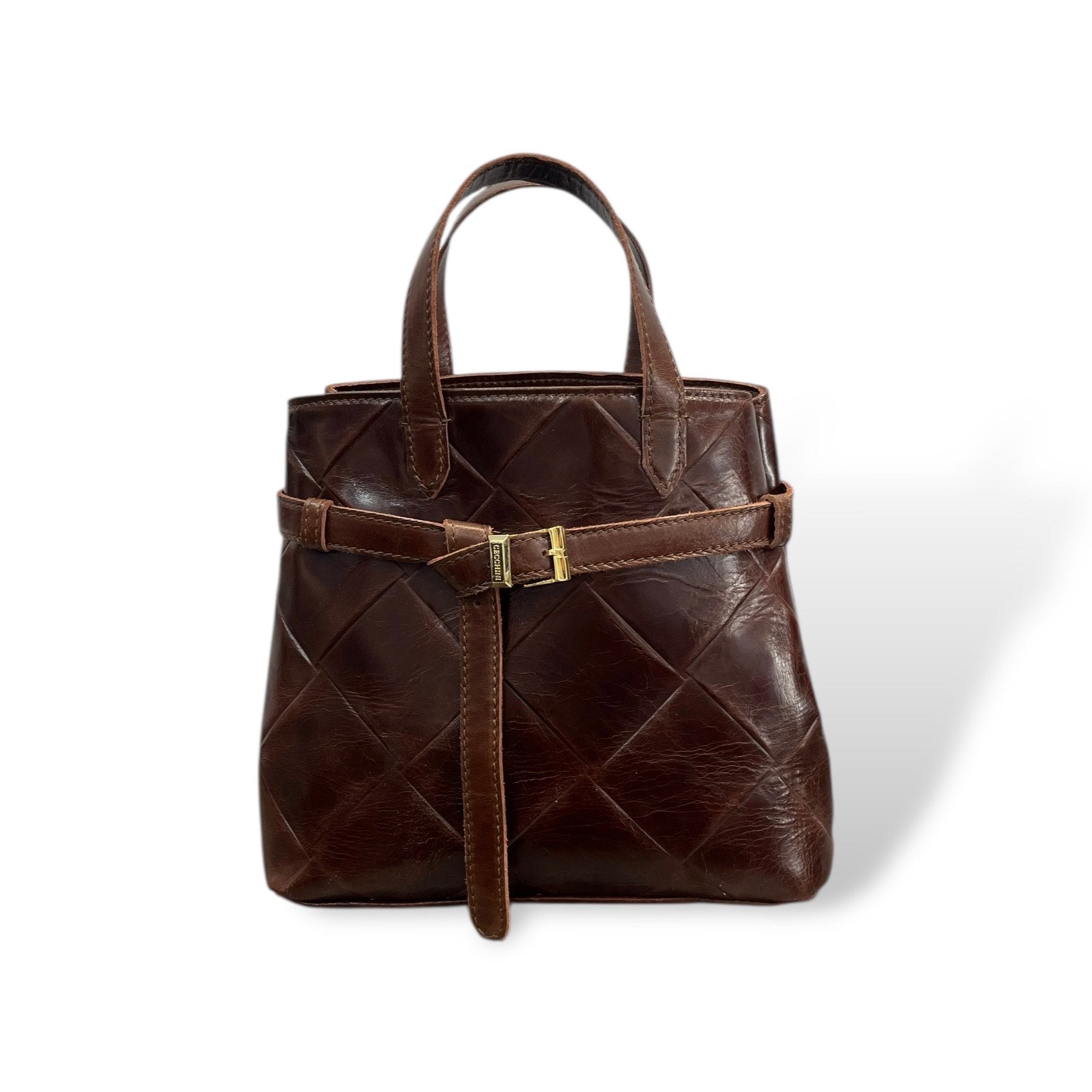 B-BAG big - Women's square embossed calf leather handbag
