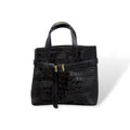 B-BAG big - Women's crocodile embossed calf leather handbag