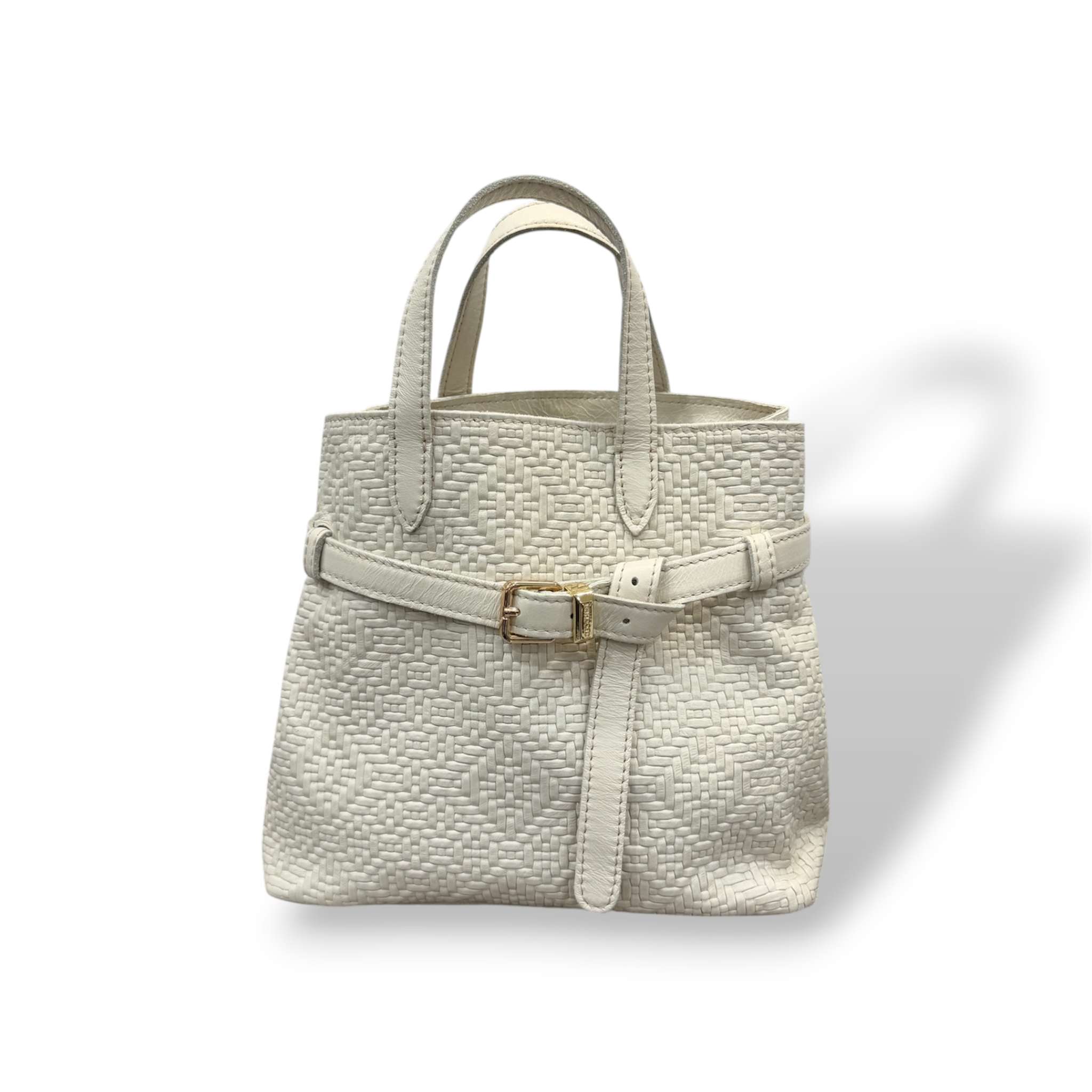 B-BAG big - Women's woven embossed calf leather handbag