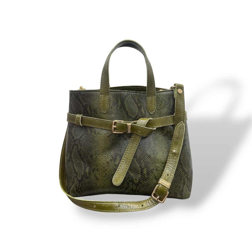 B-BAG big - Women's python embossed calf leather handbag