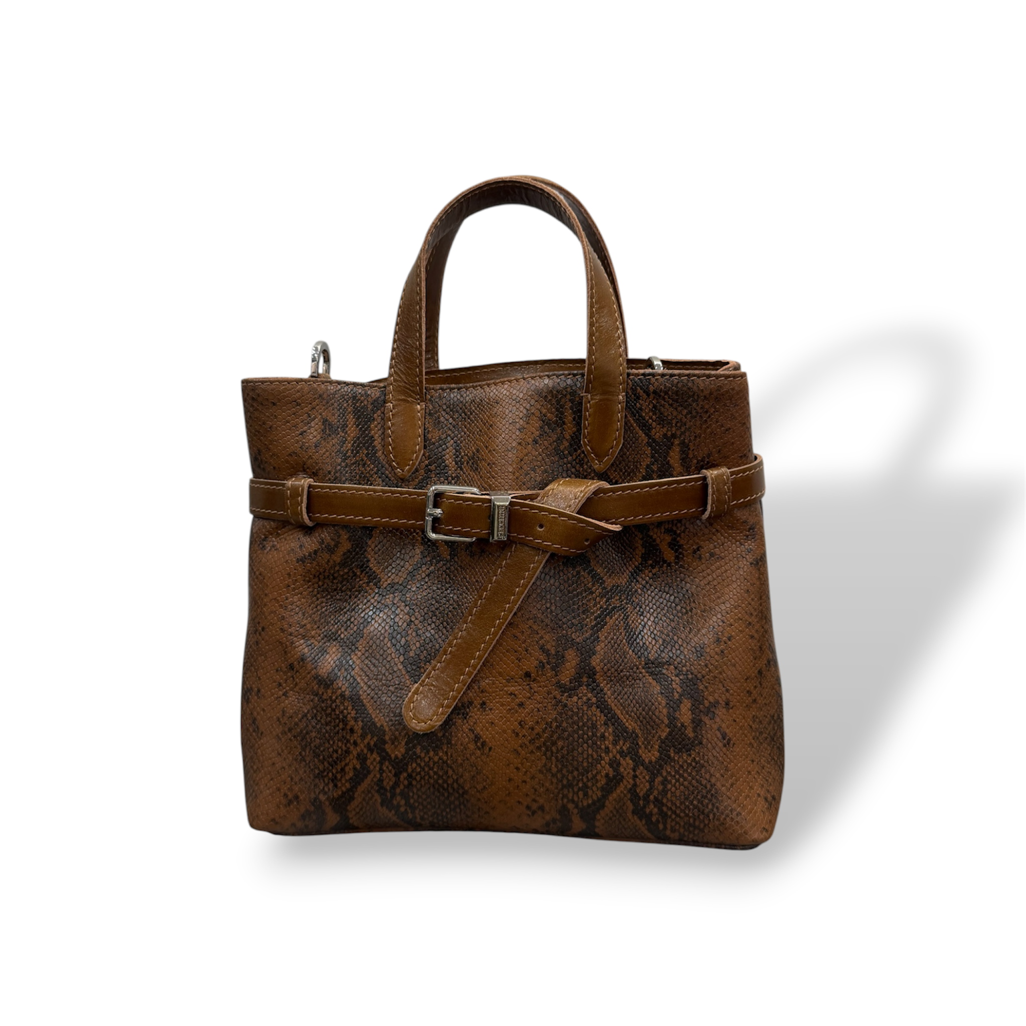B-BAG big - Women's python embossed calf leather handbag