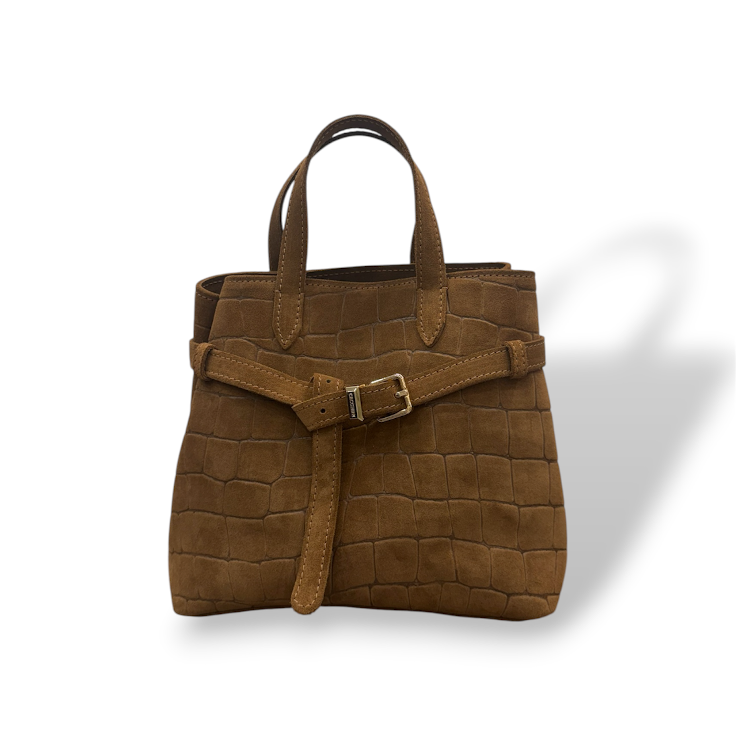 B-BAG big - Women's crocodile suede calf leather handbag