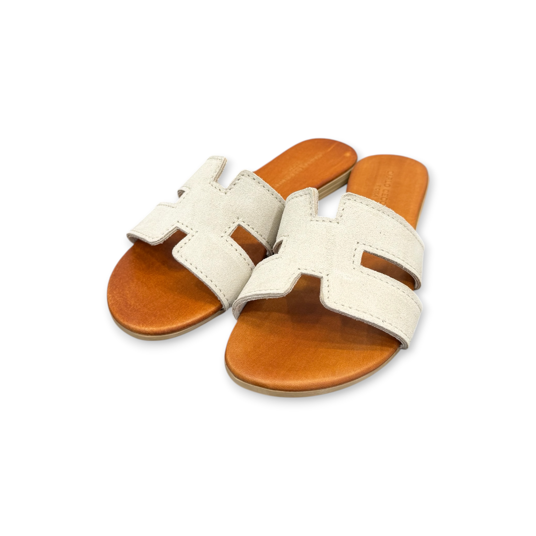 Women's suede calf leather flat sandals - 2760 B