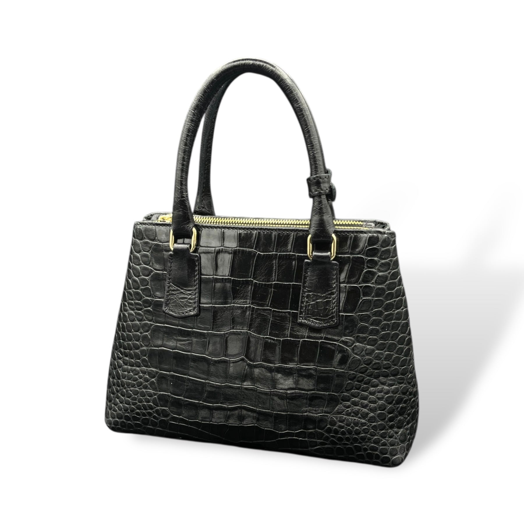 BARBY 25 big - Women's crocodile embossed calf leather handbag