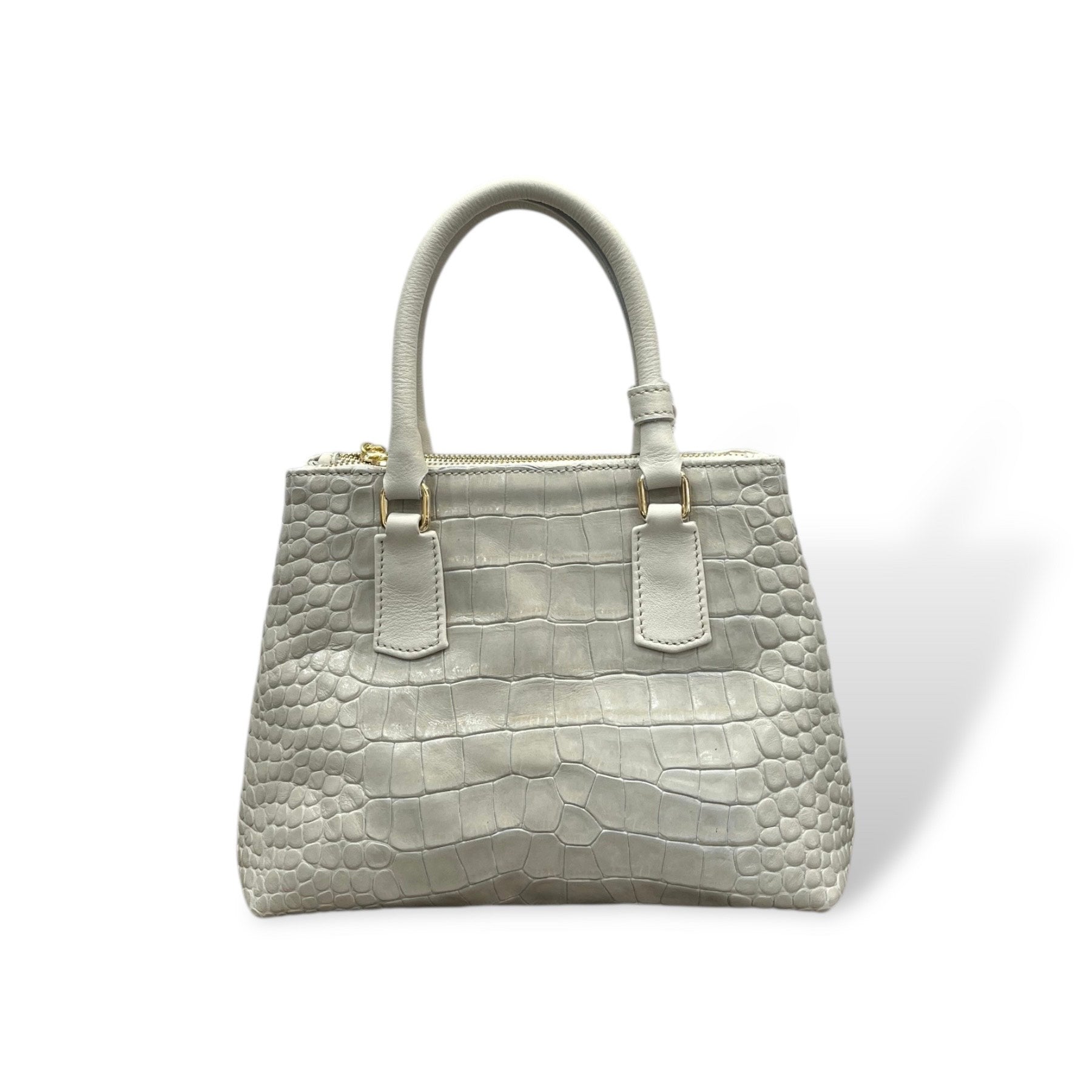 BARBY 25 big - Women's crocodile embossed calf leather handbag