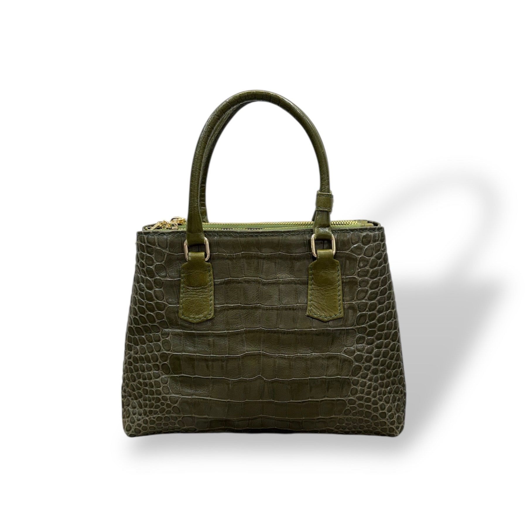 BARBY 25 big - Women's crocodile embossed calf leather handbag