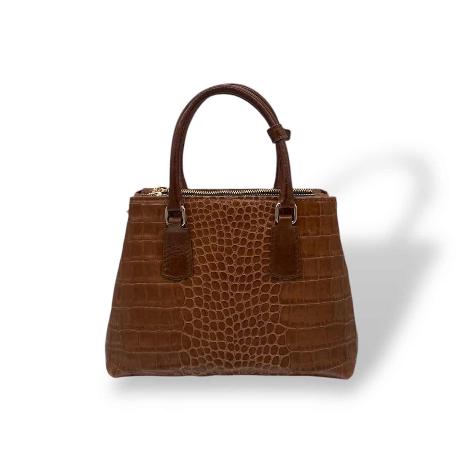 BARBY 25 big - Women's crocodile embossed calf leather handbag