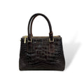 BARBY 25 big - Women's crocodile embossed calf leather handbag