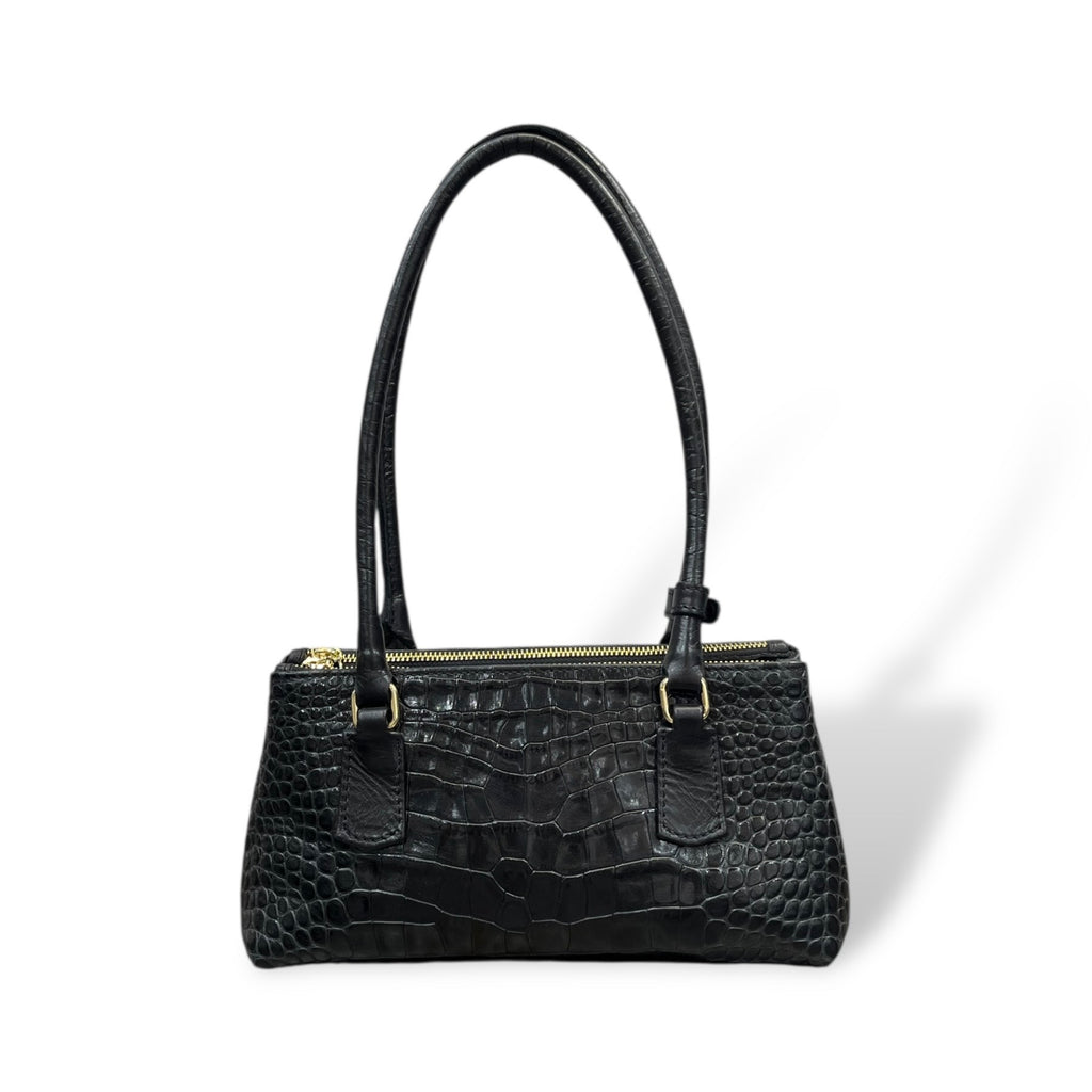 BARBY 25 L - Women's crocodile embossed calf leather handbag