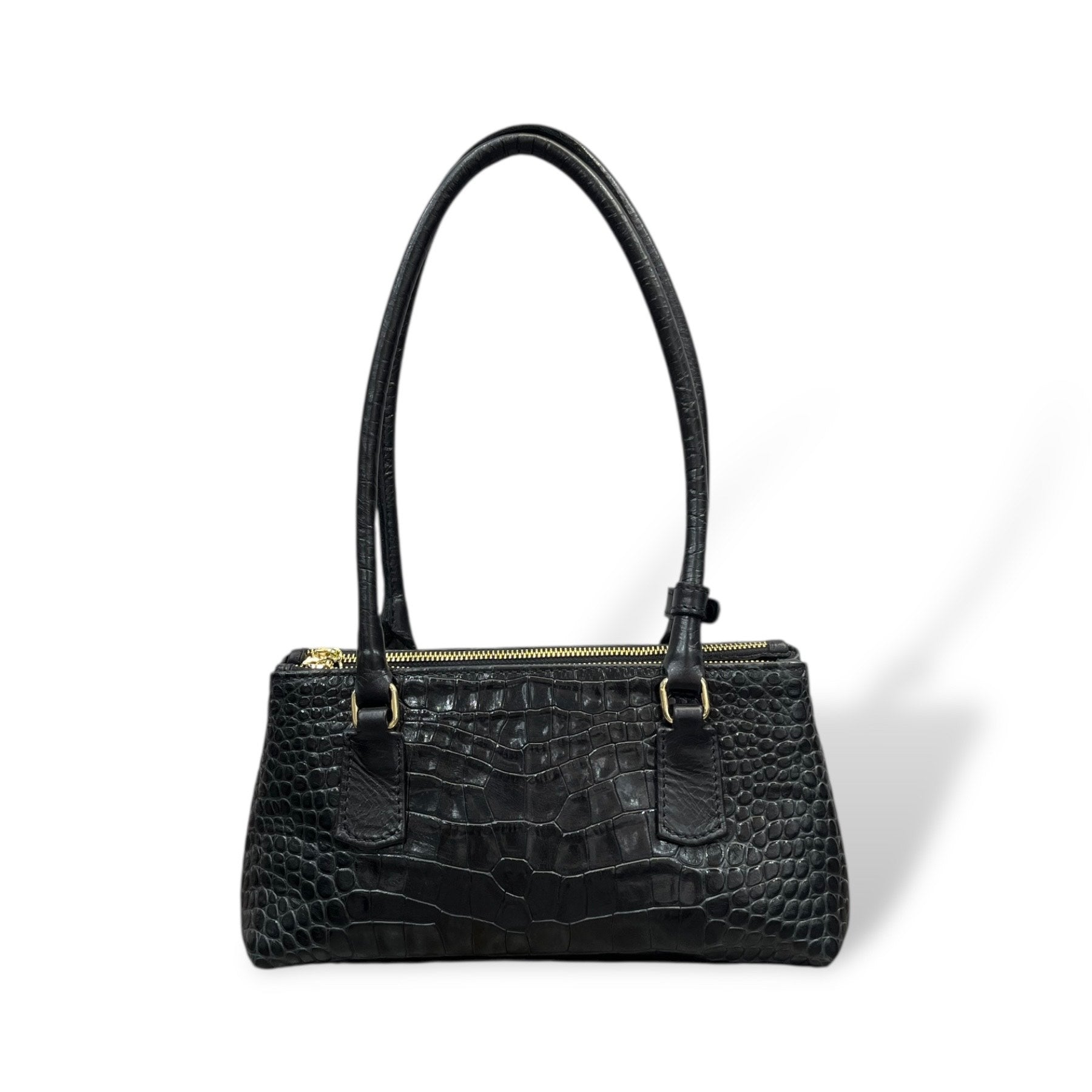 BARBY 25 L - Women's crocodile embossed calf leather handbag