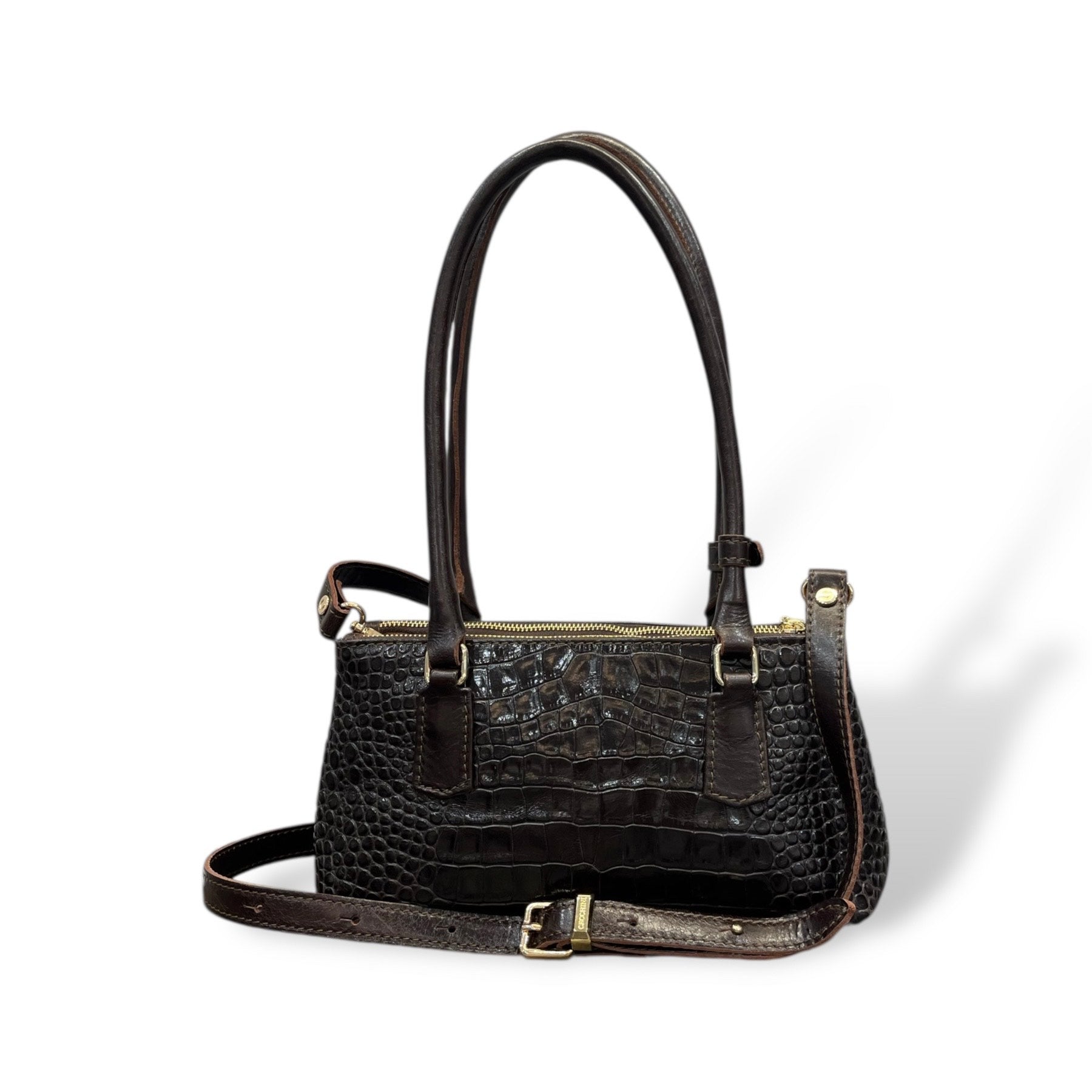 BARBY 25 L - Women's crocodile embossed calf leather handbag