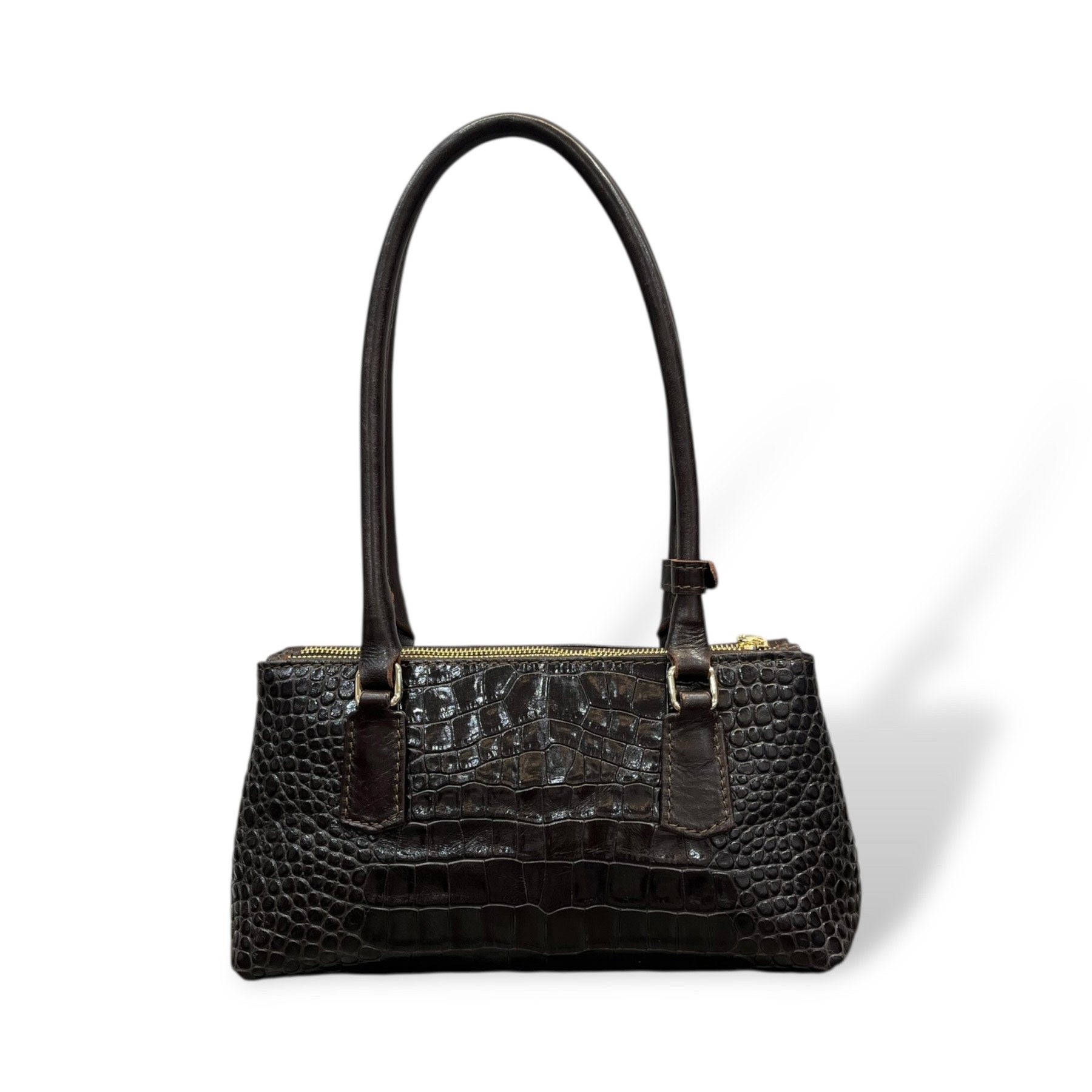 BARBY 25 L - Women's crocodile embossed calf leather handbag
