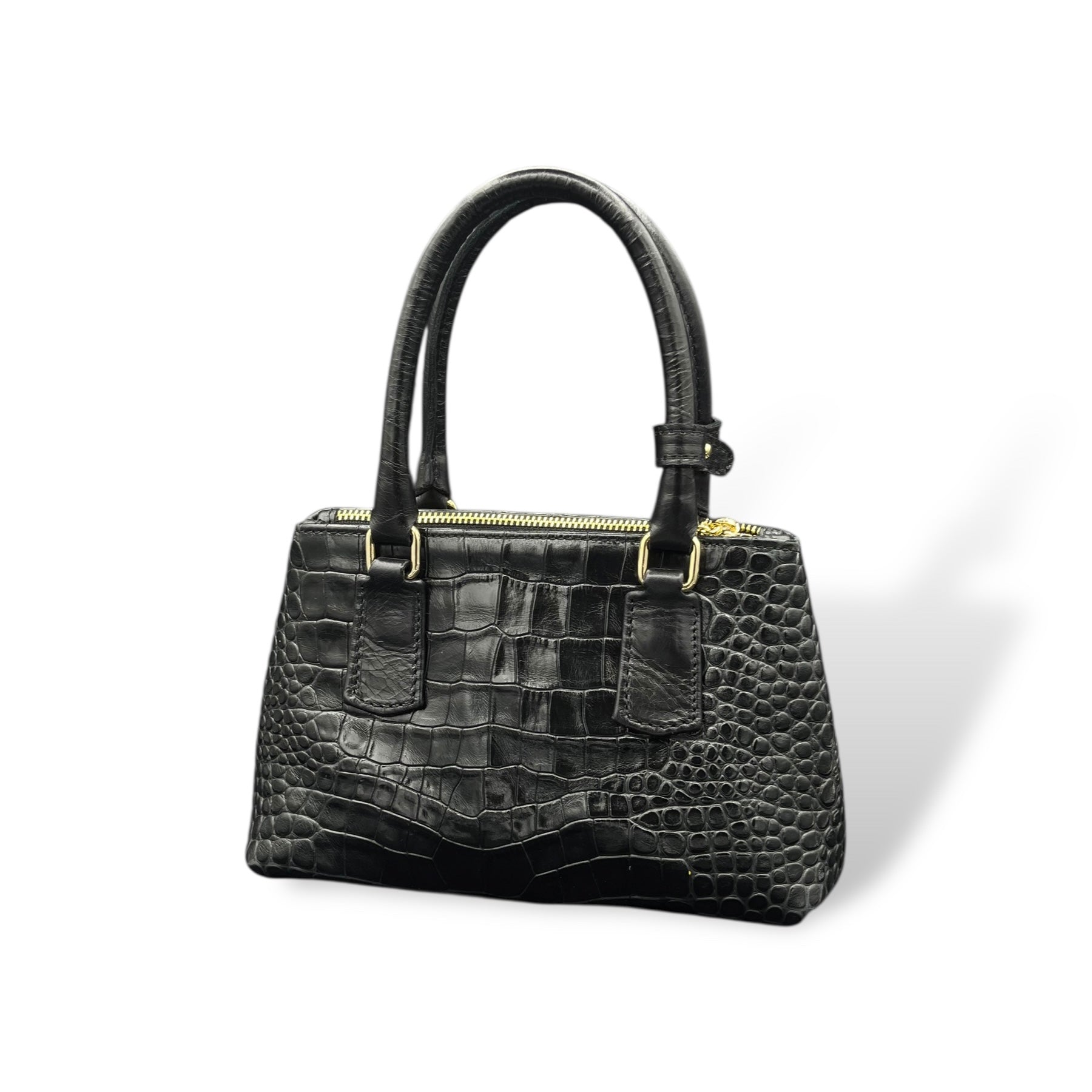 BARBY 25 - Women's crocodile embossed calf leather handbag