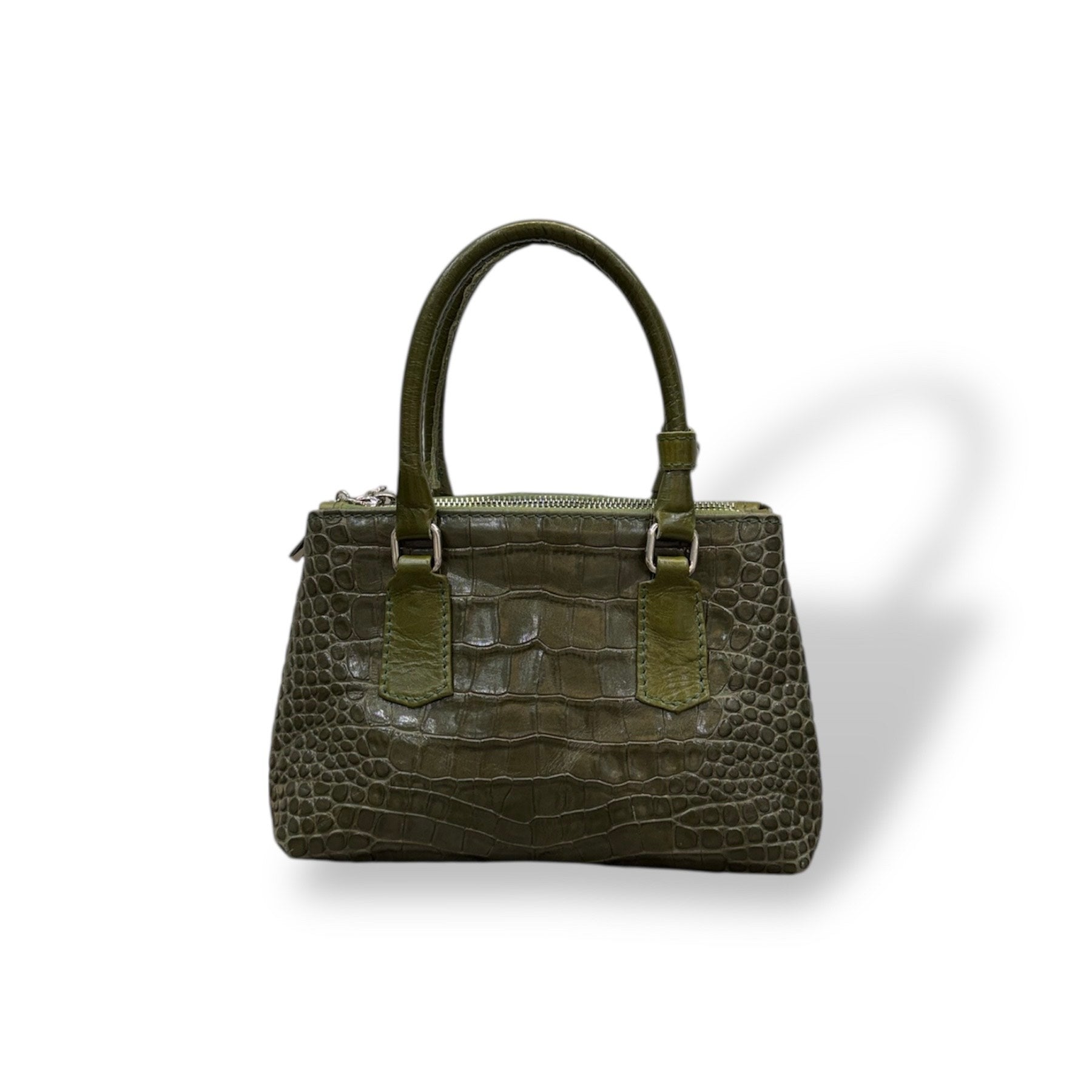 BARBY 25 - Women's crocodile embossed calf leather handbag
