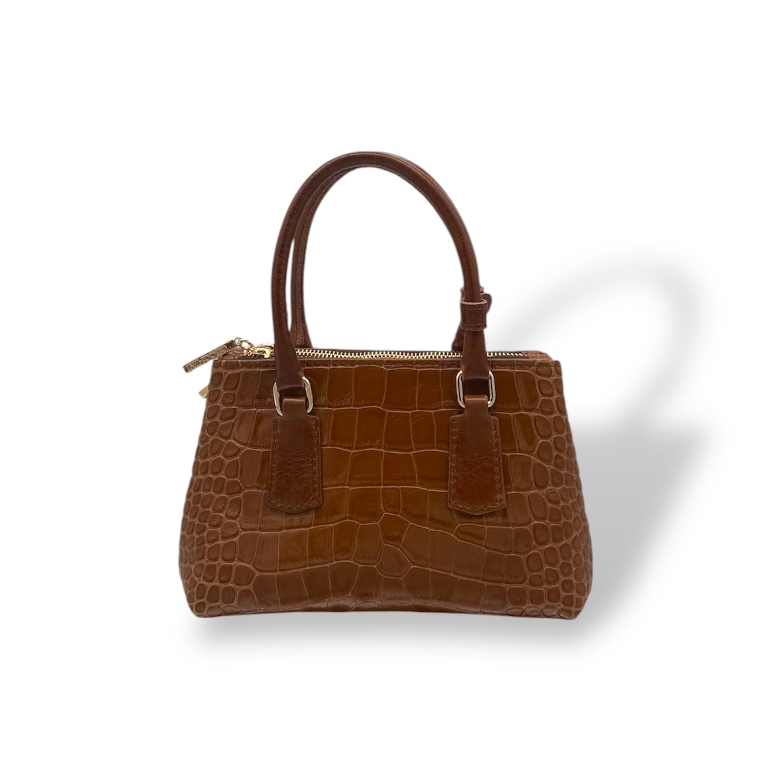 BARBY 25 - Women's crocodile embossed calf leather handbag