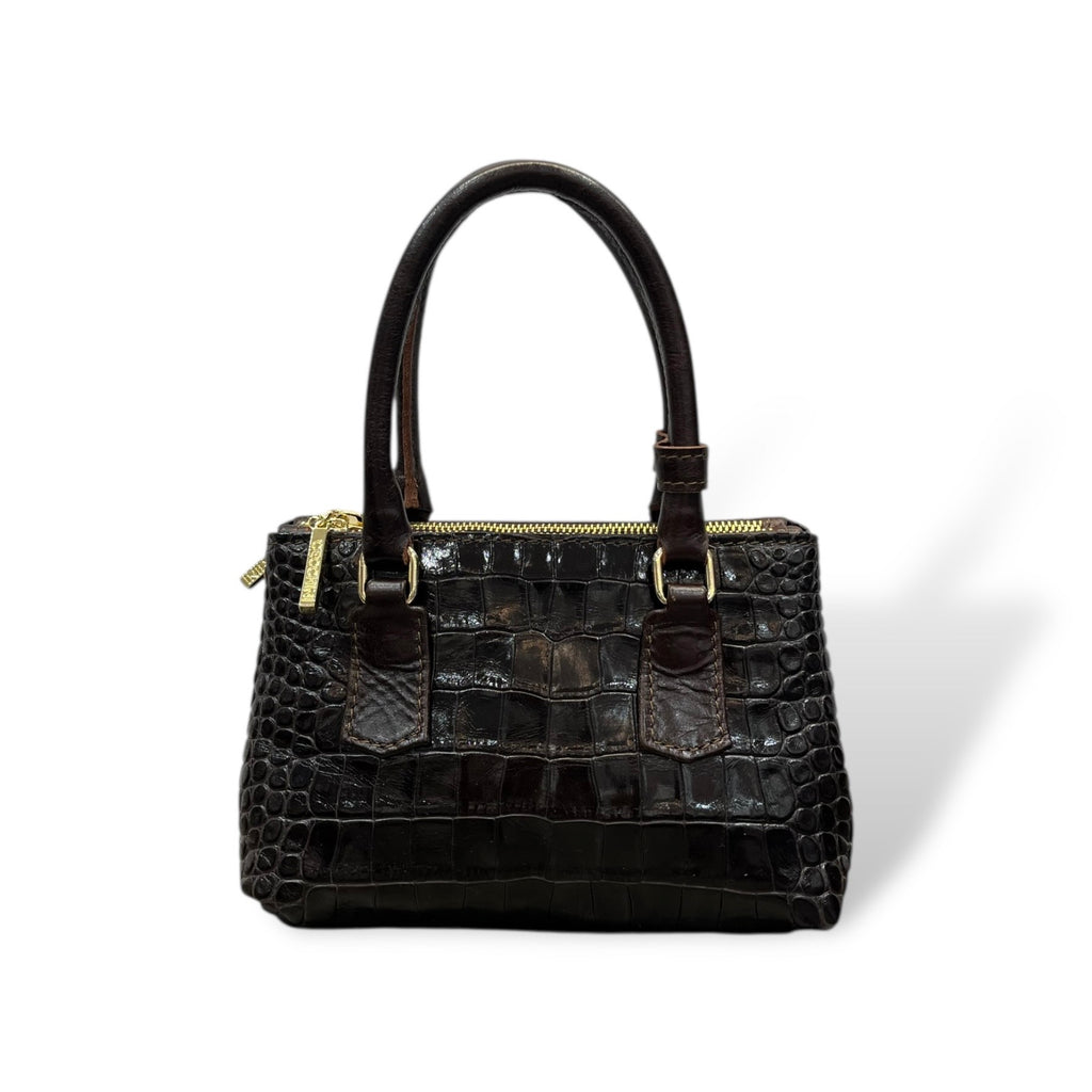 BARBY 25 - Women's crocodile embossed calf leather handbag