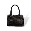 BARBY 25 - Women's crocodile embossed calf leather handbag