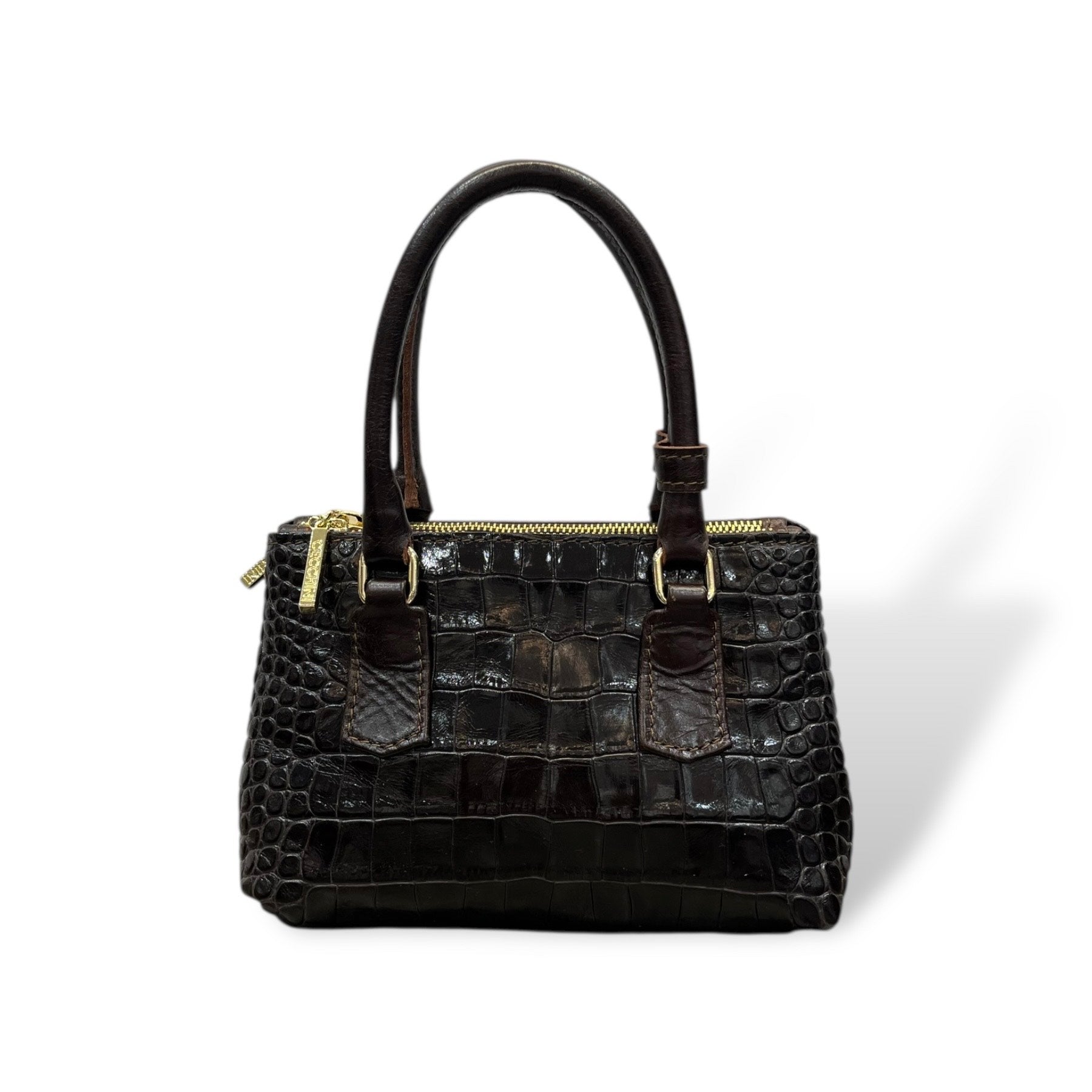 BARBY 25 - Women's crocodile embossed calf leather handbag
