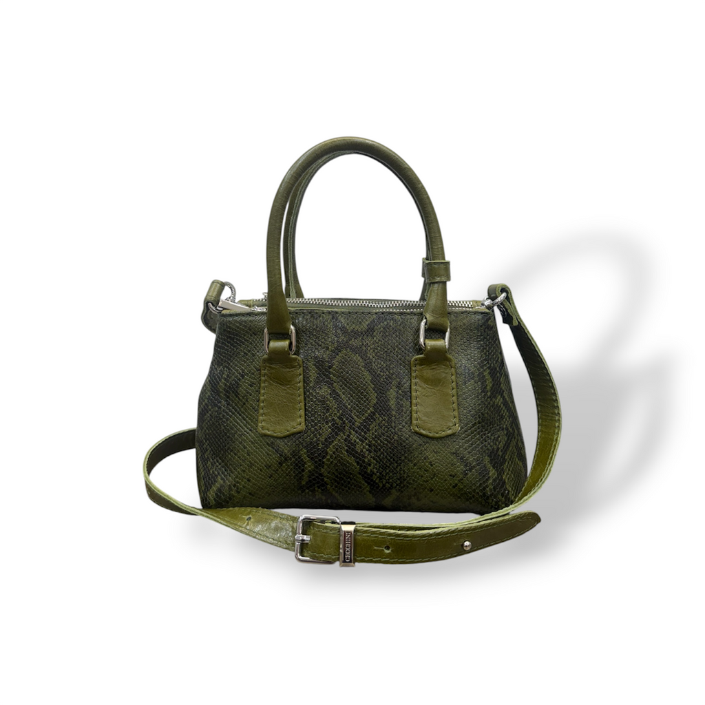 BARBY 25 - Women's python embossed calf leather handbag