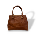 BARBY 25 big - Women's crocodile smooth calf leather handbag