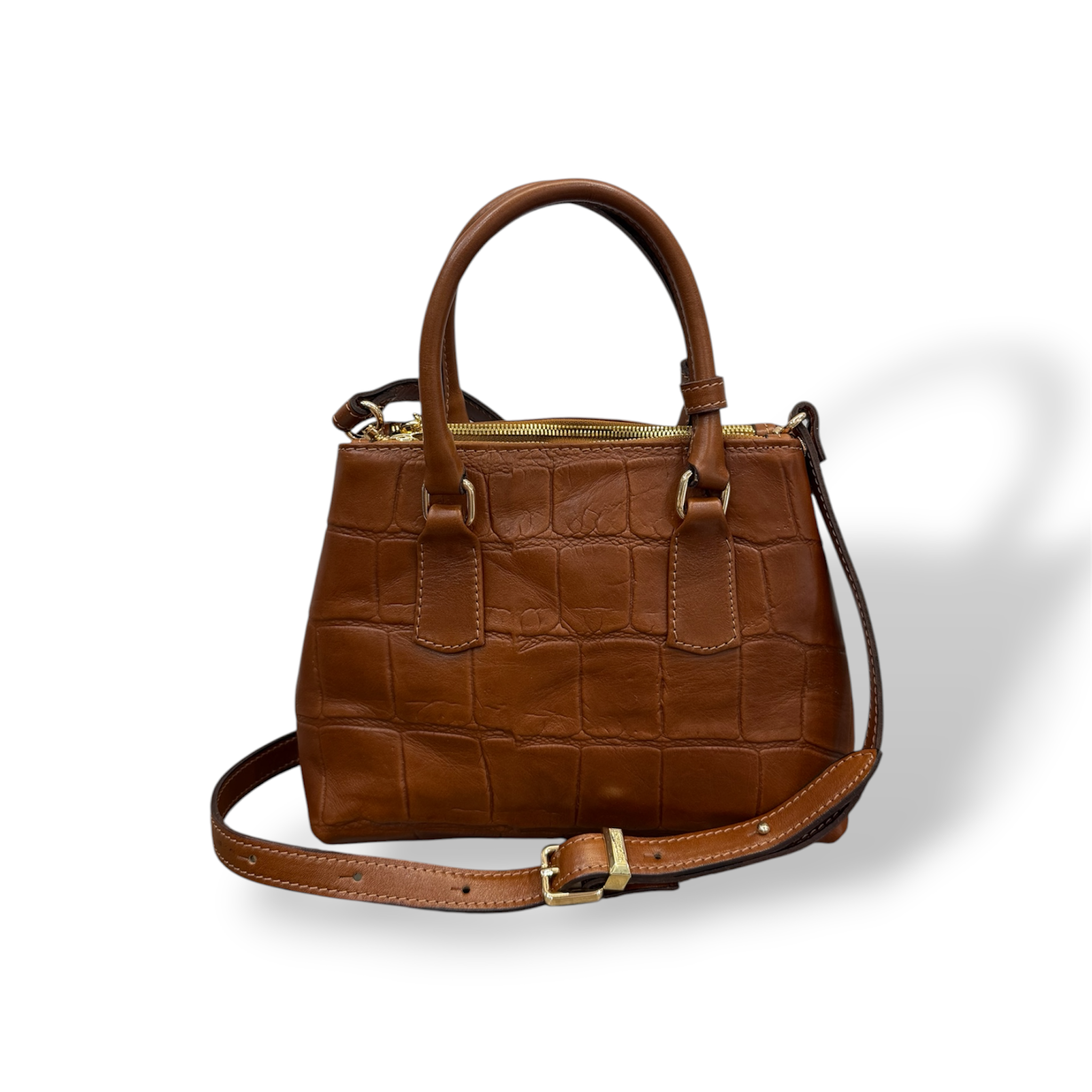 BARBY 25 big - Women's crocodile smooth calf leather handbag